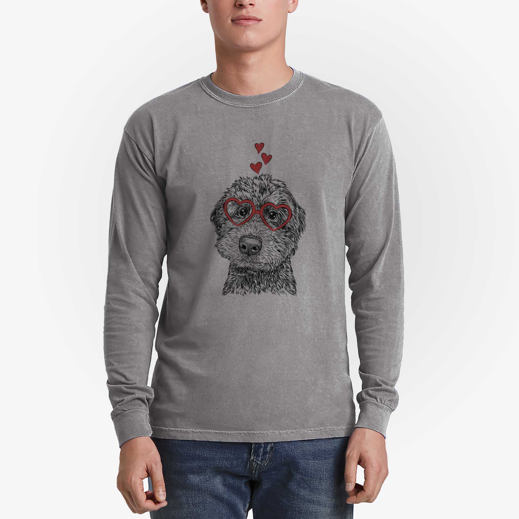 Valentine Bowser the Whoodle - Heavyweight 100% Cotton Long Sleeve