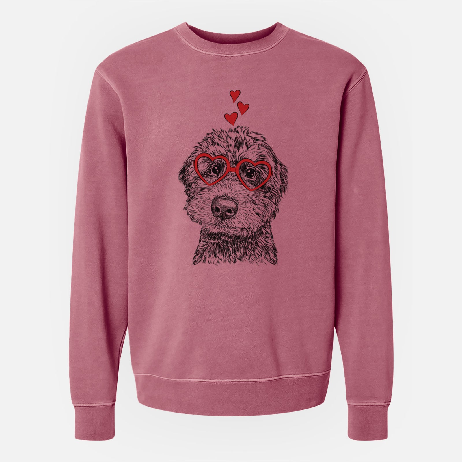 Valentine Bowser the Whoodle - Unisex Pigment Dyed Crew Sweatshirt