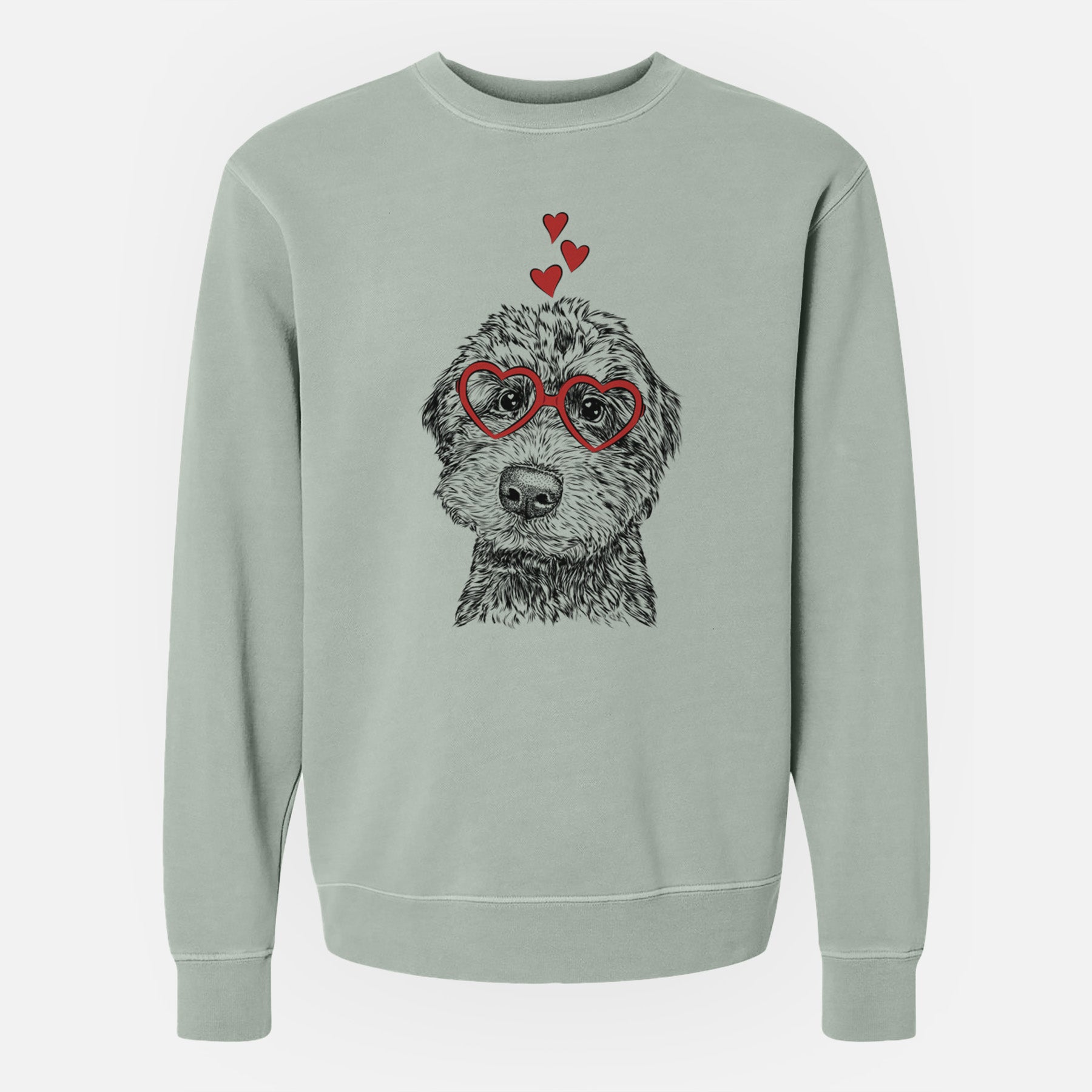 Valentine Bowser the Whoodle - Unisex Pigment Dyed Crew Sweatshirt