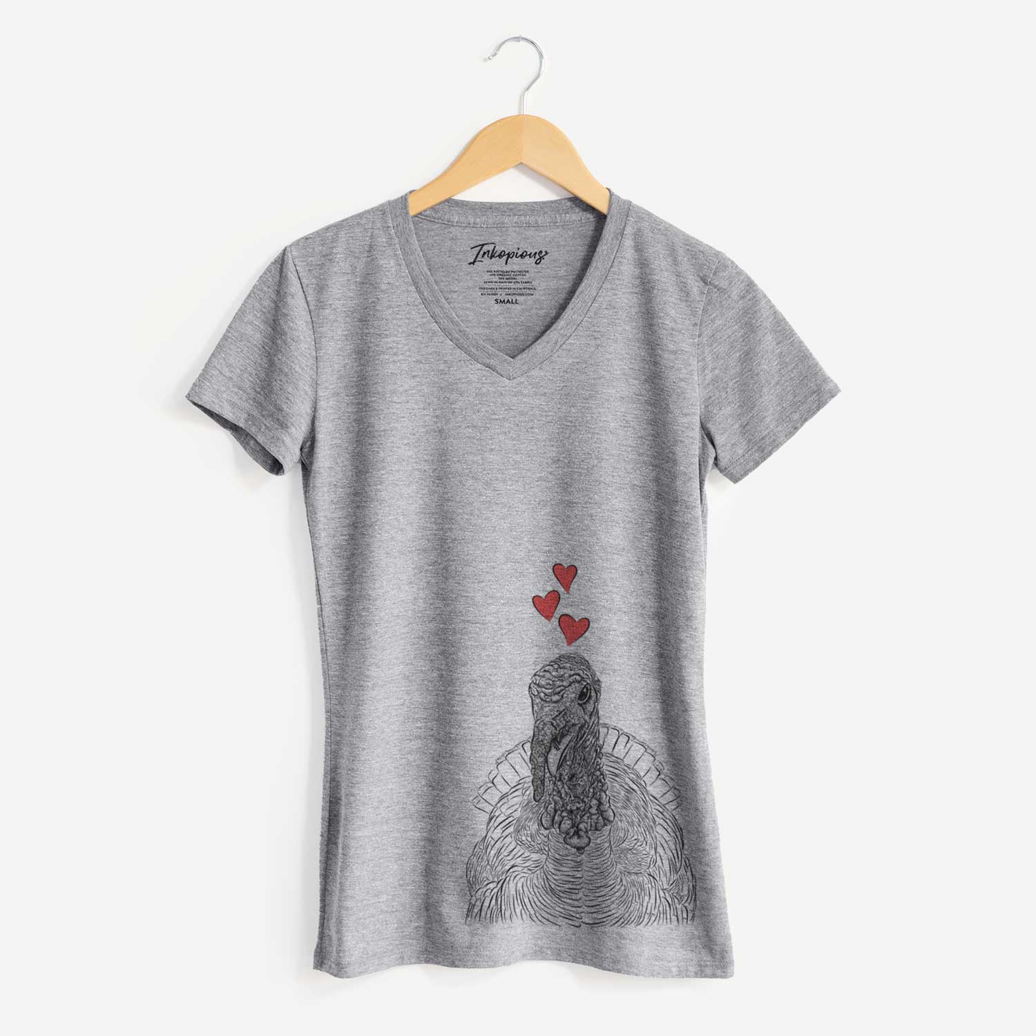 Valentine Brady the Turkey - Women's V-neck Shirt