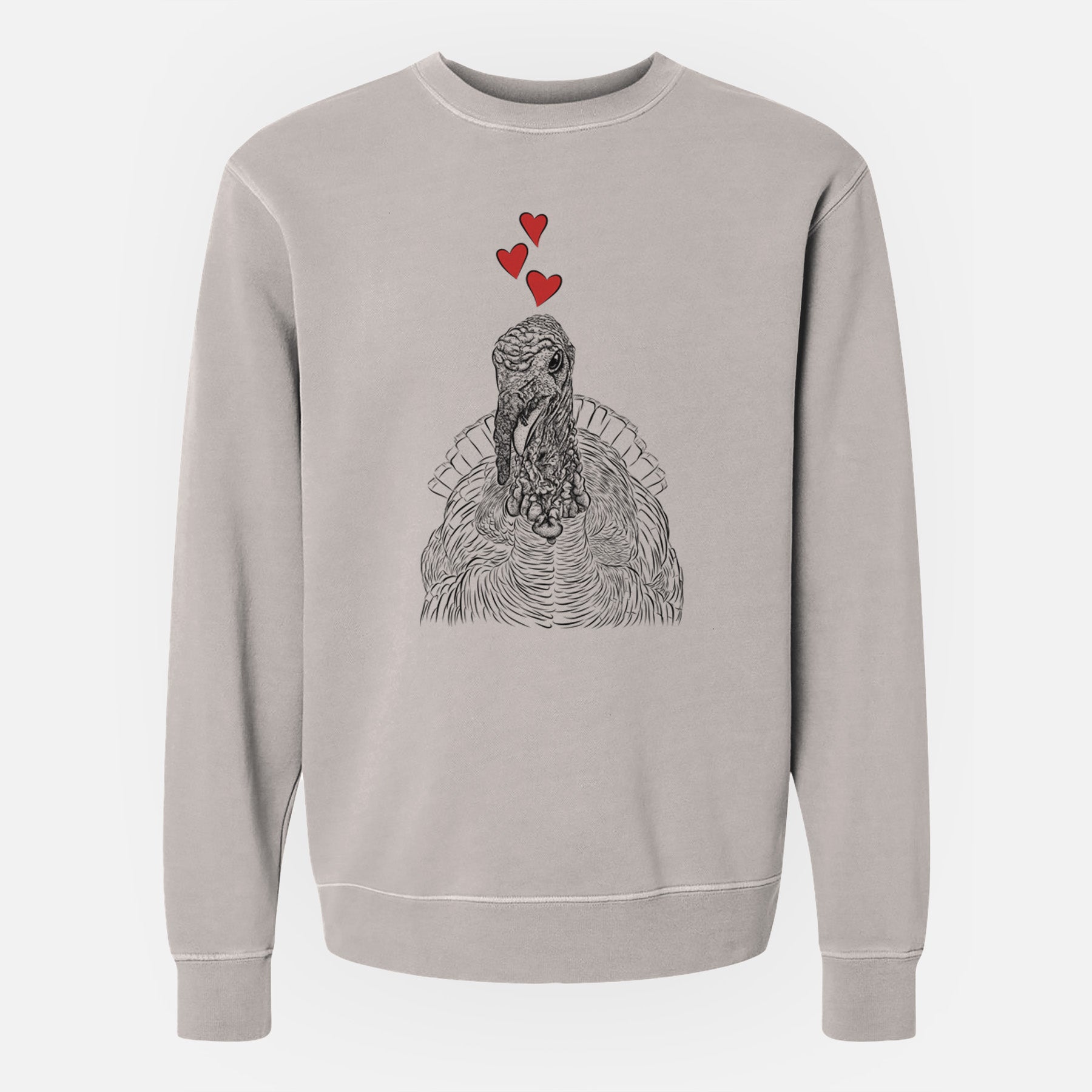 Valentine Brady the Turkey - Unisex Pigment Dyed Crew Sweatshirt