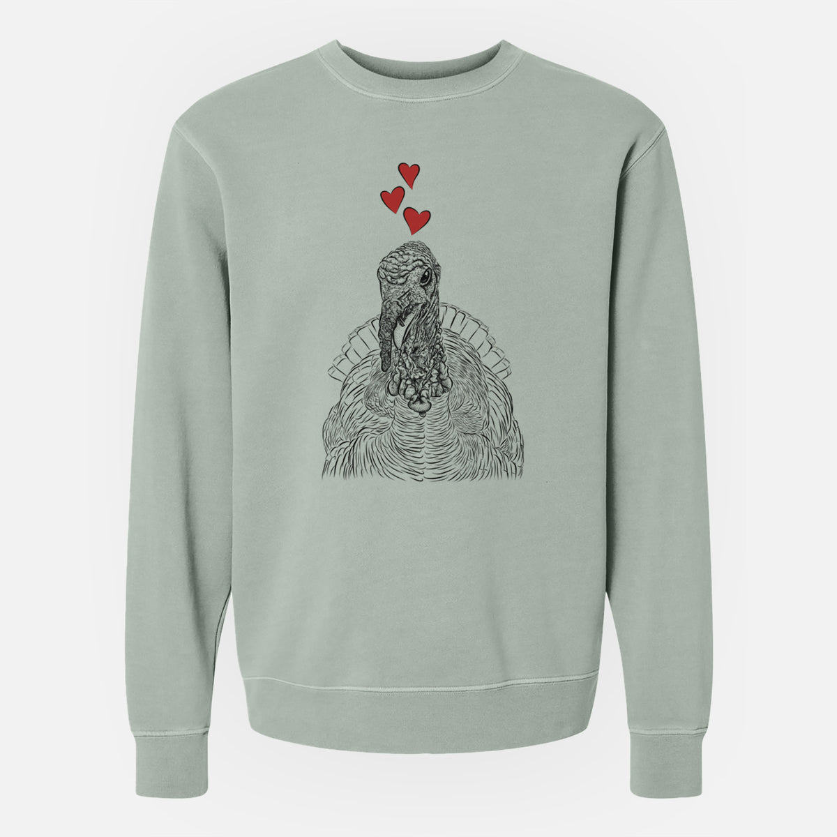 Valentine Brady the Turkey - Unisex Pigment Dyed Crew Sweatshirt
