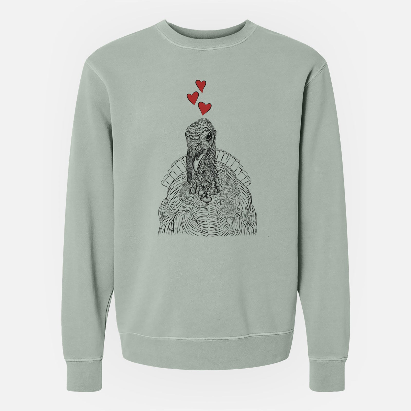 Valentine Brady the Turkey - Unisex Pigment Dyed Crew Sweatshirt