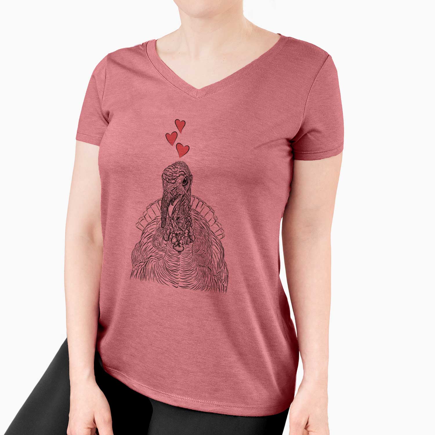 Valentine Brady the Turkey - Women's V-neck Shirt