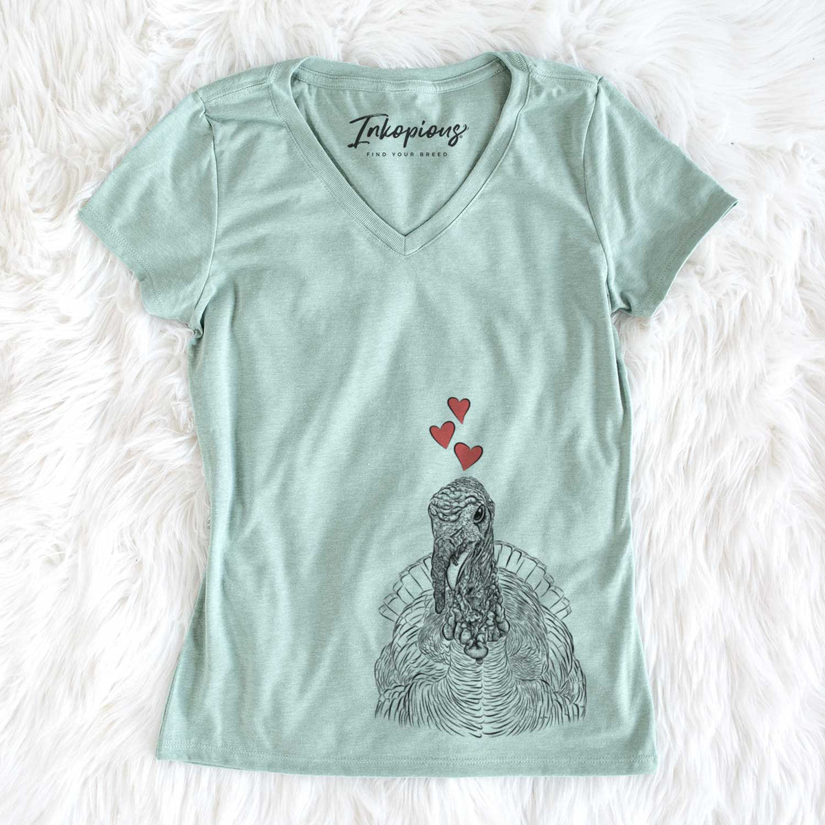 Valentine Brady the Turkey - Women&#39;s V-neck Shirt