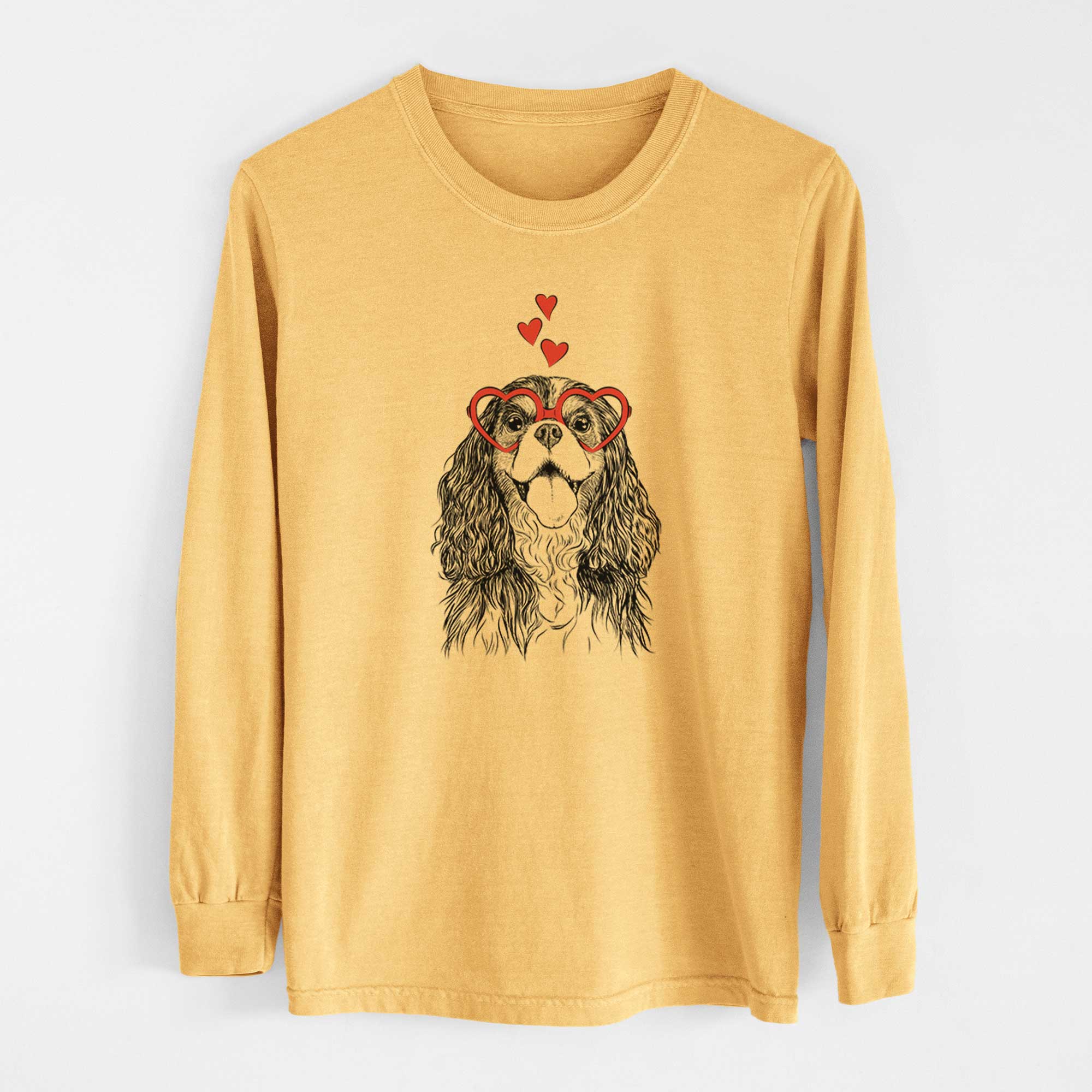 Valentine Brandy the Cavalier King Charles Spaniel - Heavyweight 100% Cotton Long Sleeve