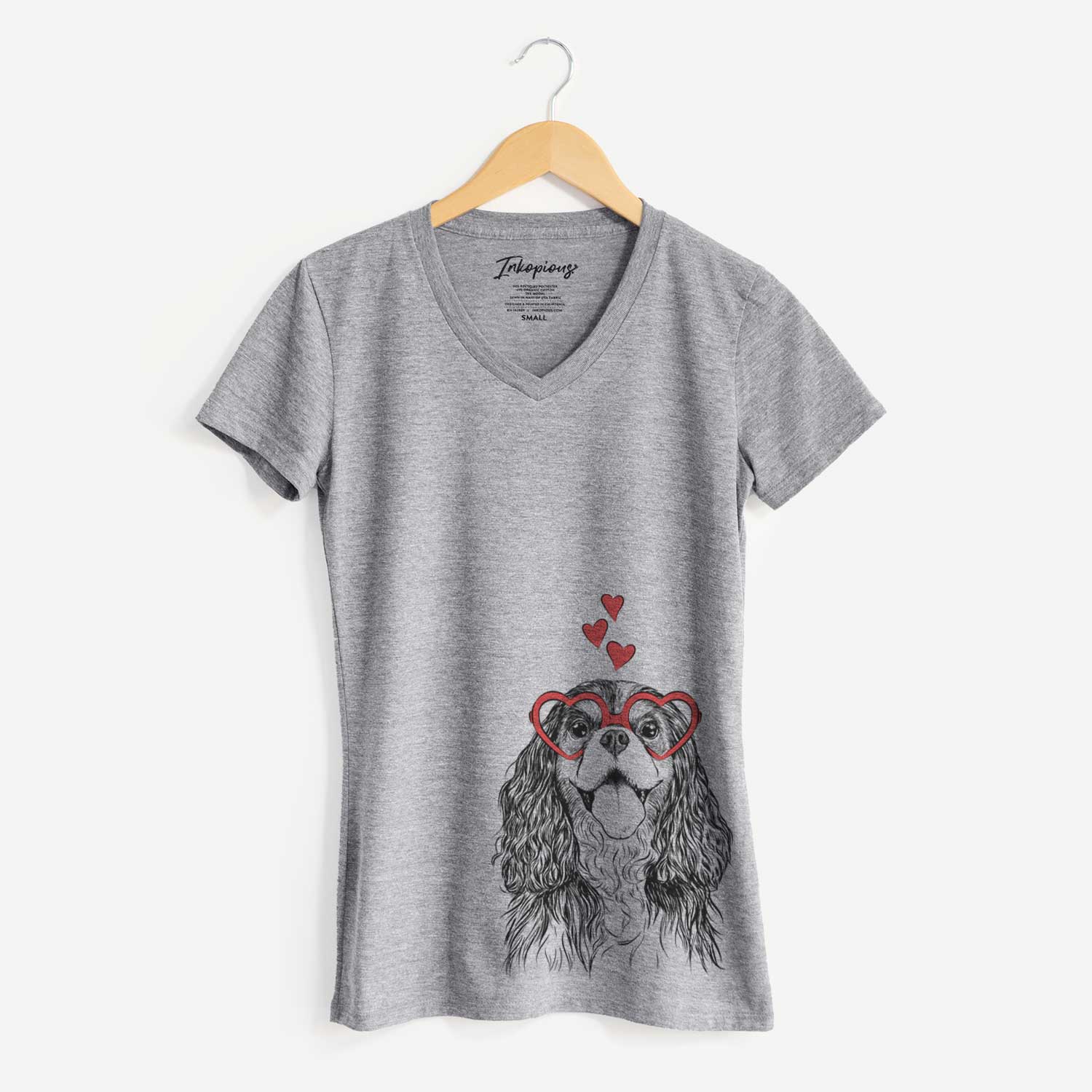 Valentine Brandy the Cavalier King Charles Spaniel - Women's V-neck Shirt