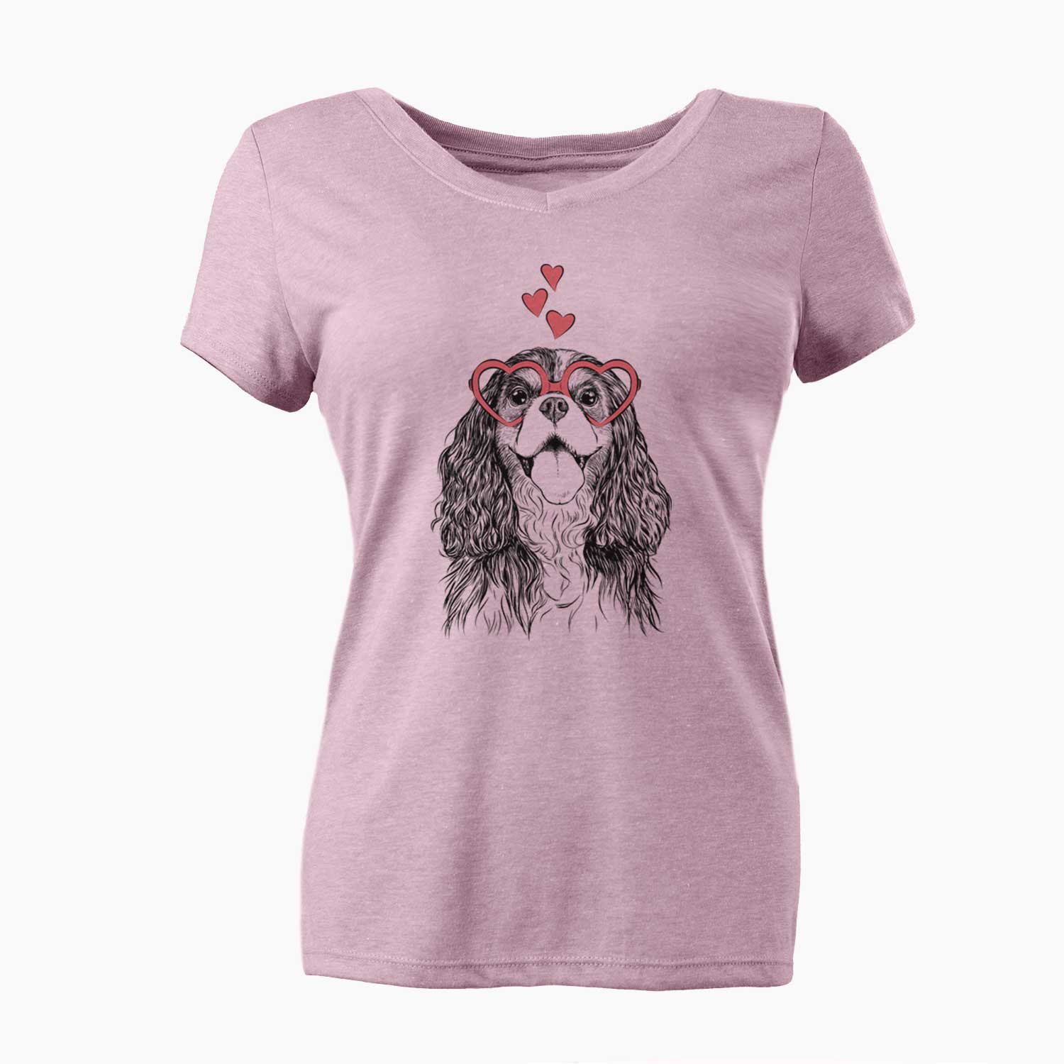 Valentine Brandy the Cavalier King Charles Spaniel - Women's V-neck Shirt