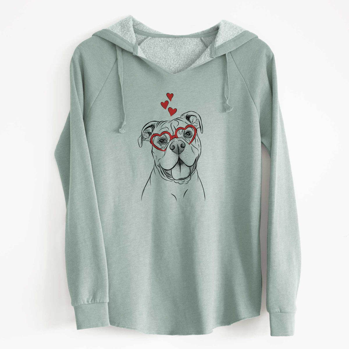 Valentine Bravo the Bulldog Mix - Cali Wave Hooded Sweatshirt