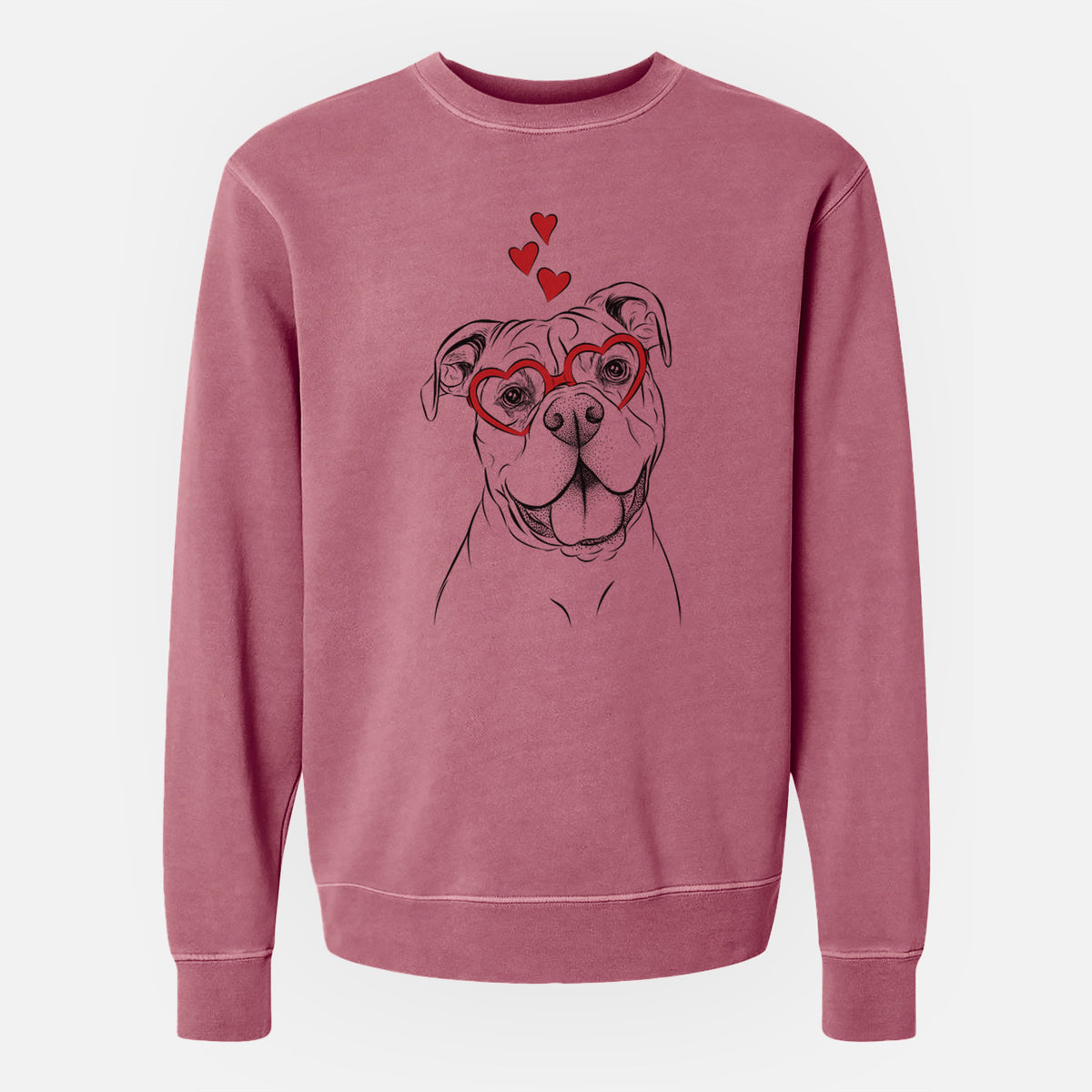 Valentine Bravo the Bulldog Mix - Unisex Pigment Dyed Crew Sweatshirt