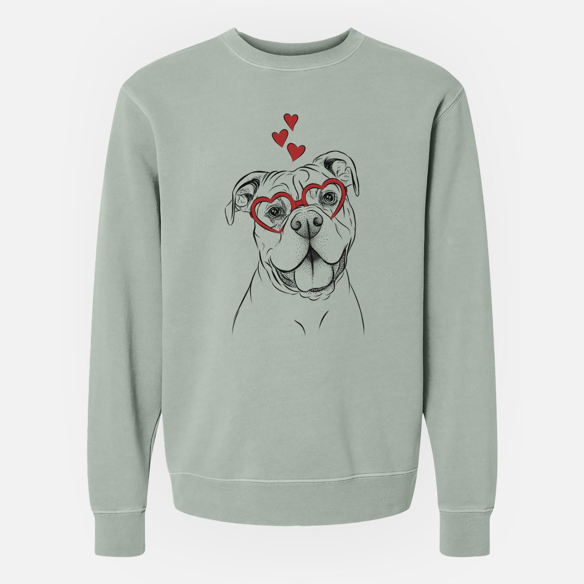 Valentine Bravo the Bulldog Mix - Unisex Pigment Dyed Crew Sweatshirt
