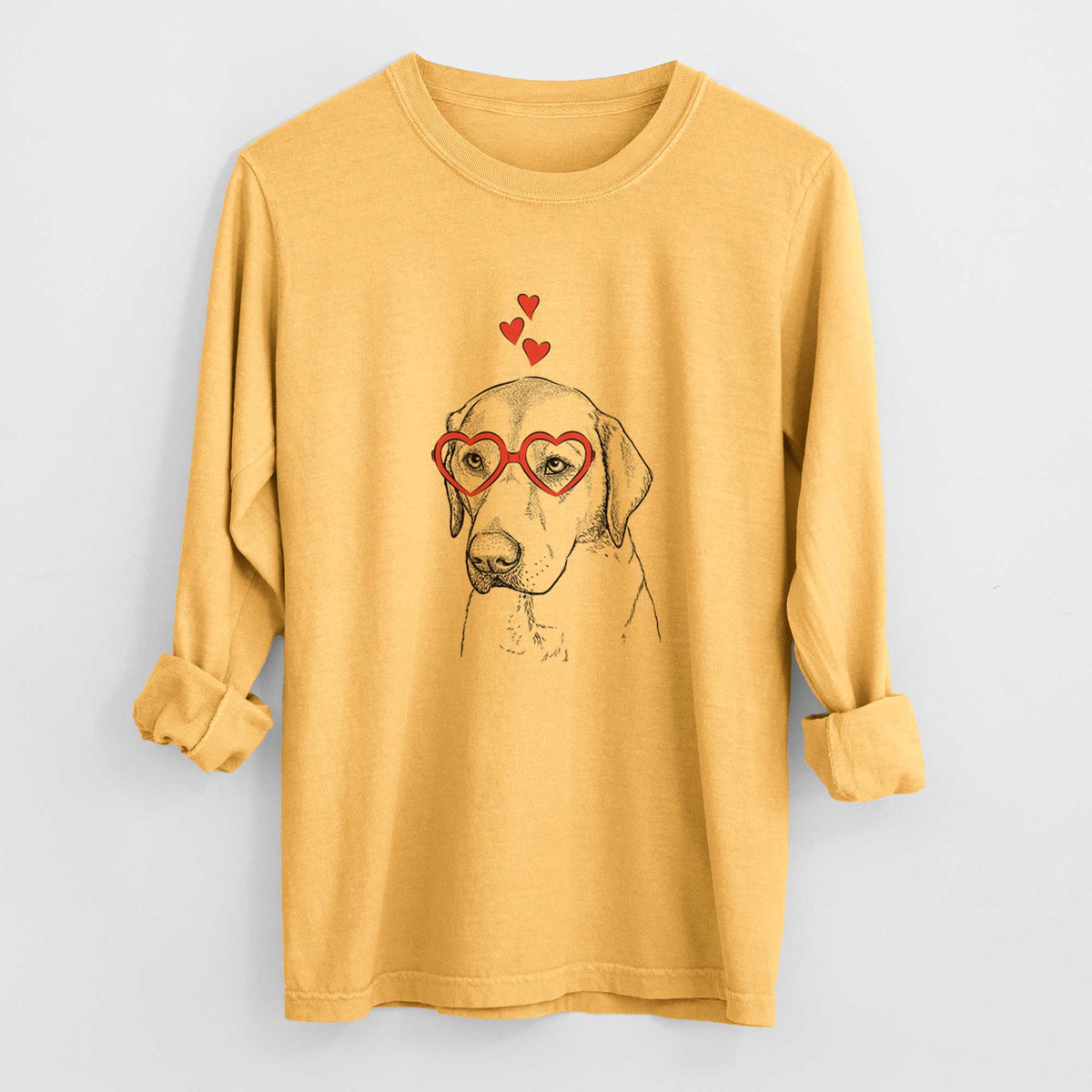 Valentine Braxton the Yellow Lab - Heavyweight 100% Cotton Long Sleeve
