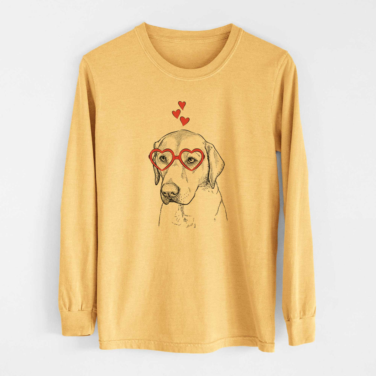 Valentine Braxton the Yellow Lab - Heavyweight 100% Cotton Long Sleeve