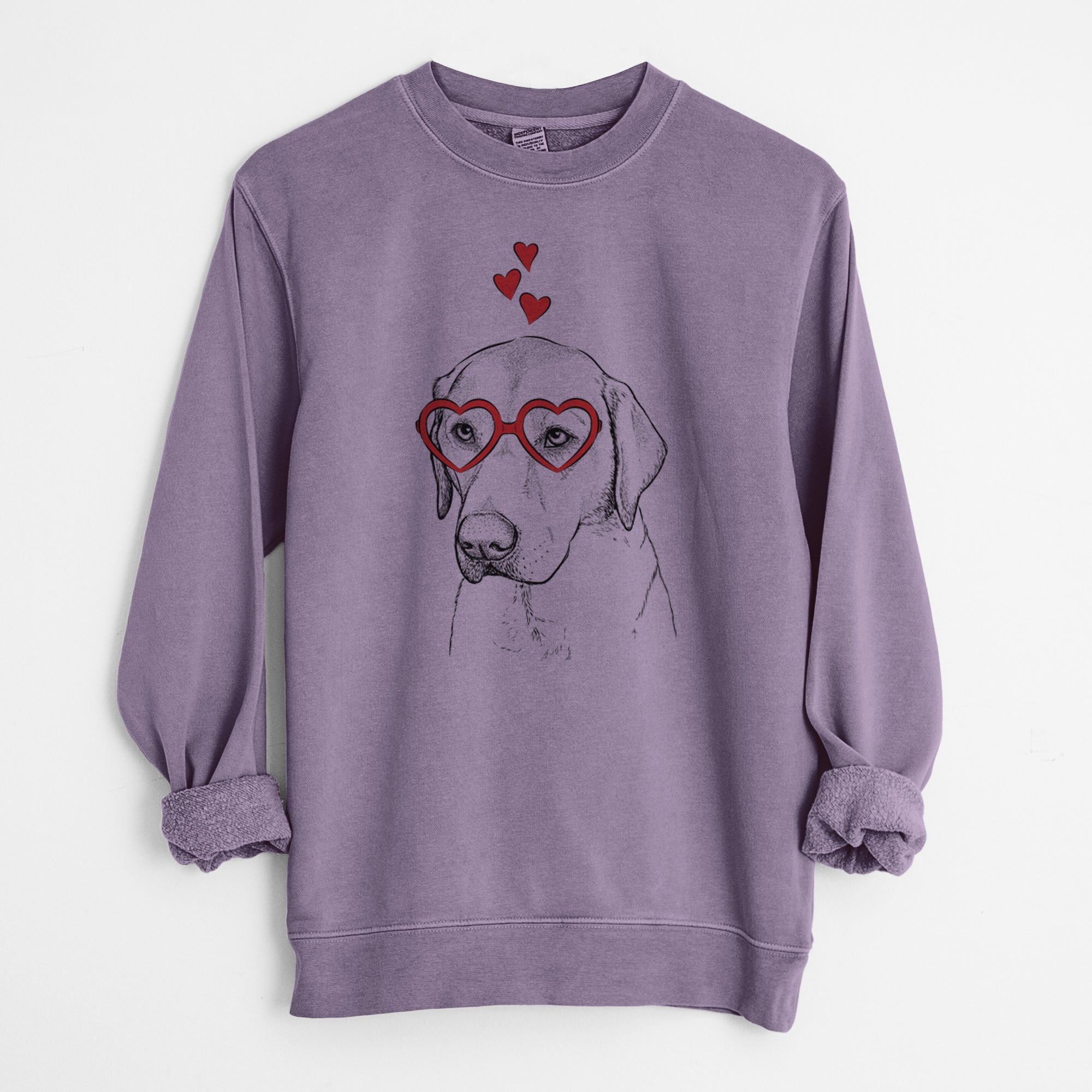 Valentine Braxton the Yellow Lab - Unisex Pigment Dyed Crew Sweatshirt