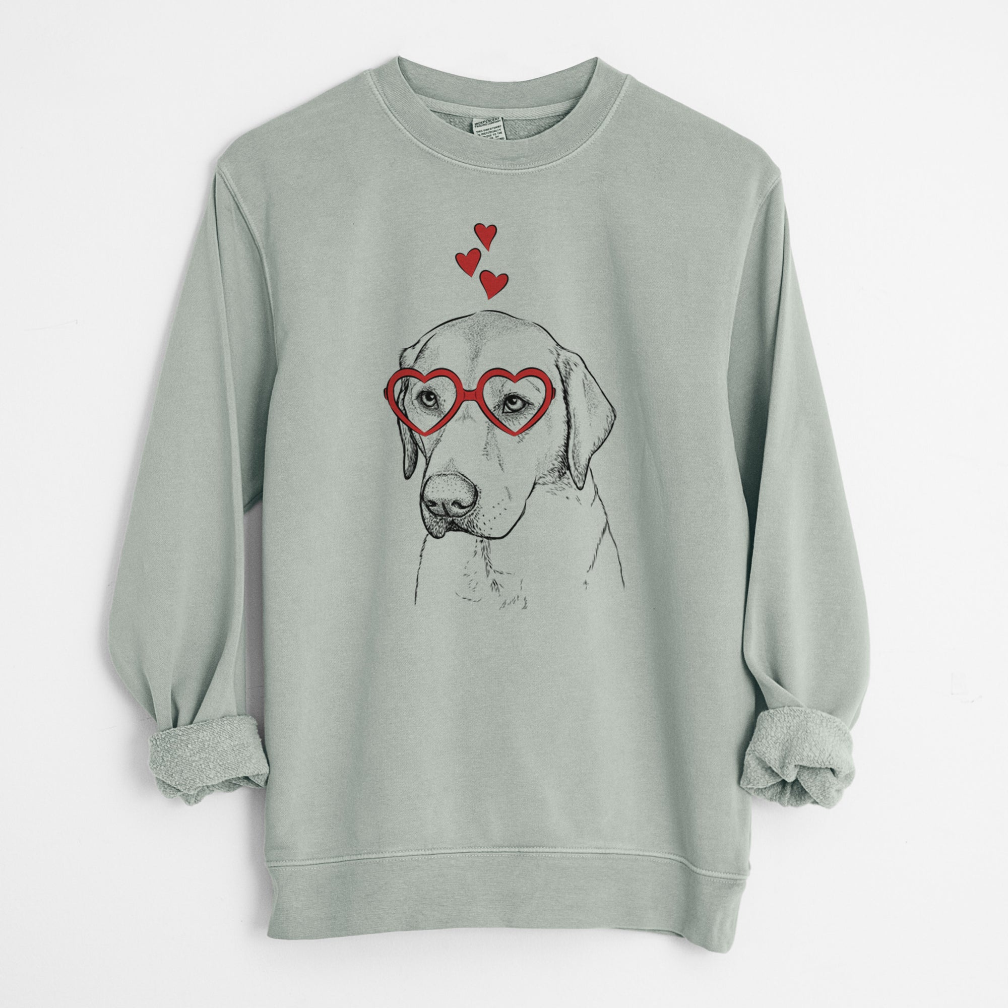 Valentine Braxton the Yellow Lab - Unisex Pigment Dyed Crew Sweatshirt