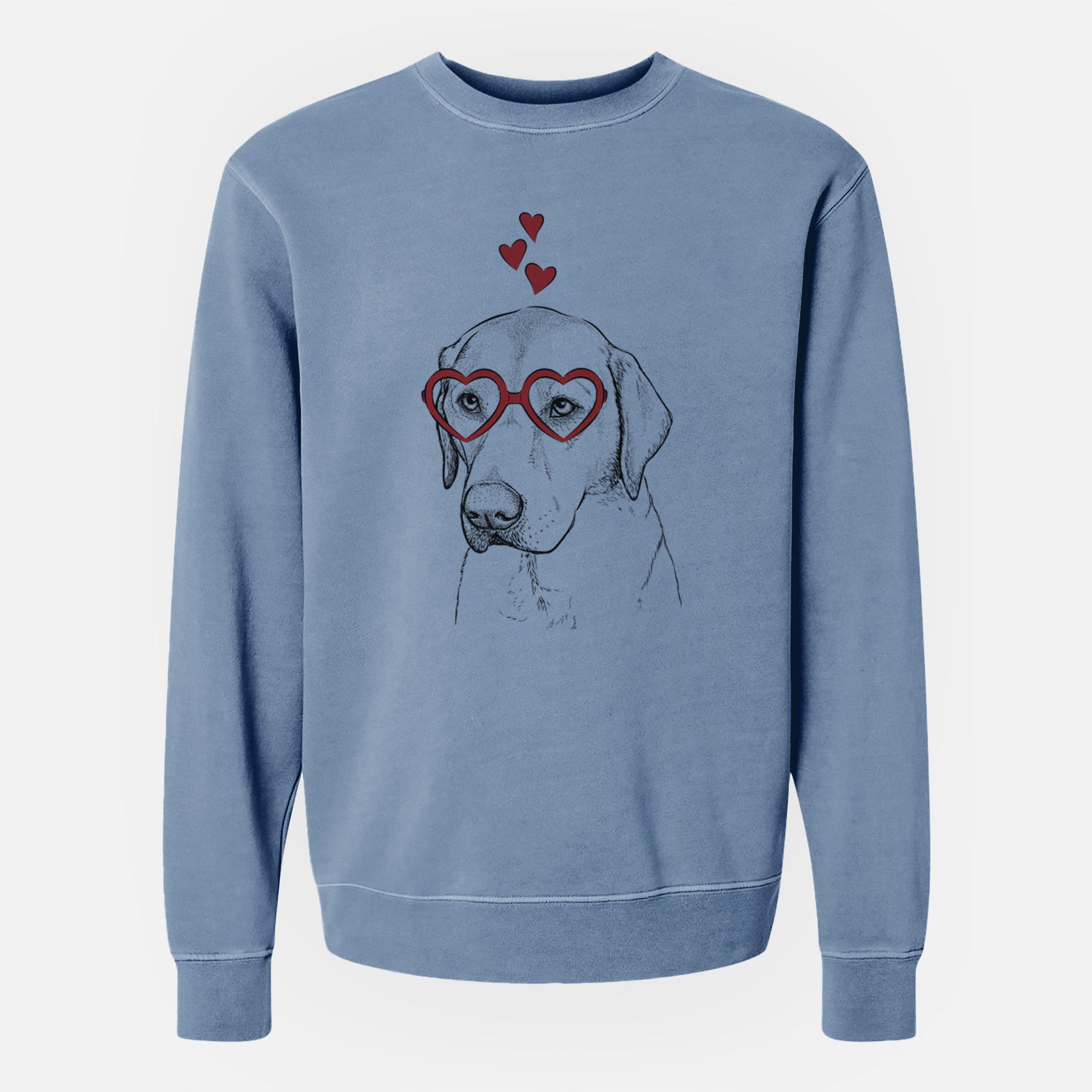 Valentine Braxton the Yellow Lab - Unisex Pigment Dyed Crew Sweatshirt