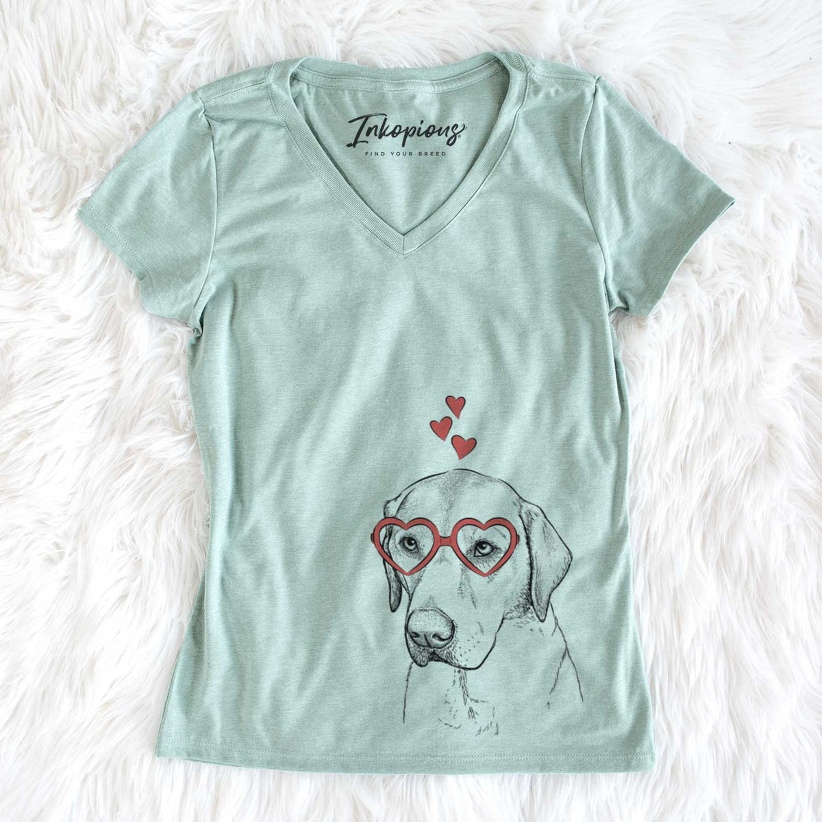 Valentine Braxton the Yellow Lab - Women&#39;s V-neck Shirt