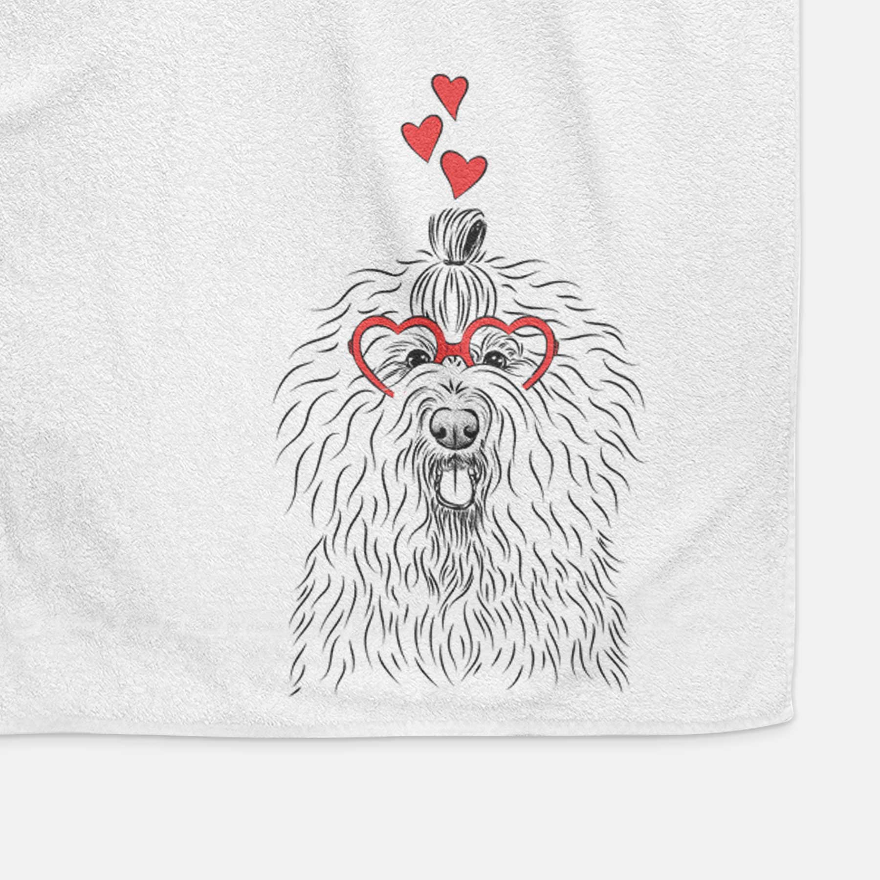 Brody the Old English Sheepdog Decorative Hand Towel