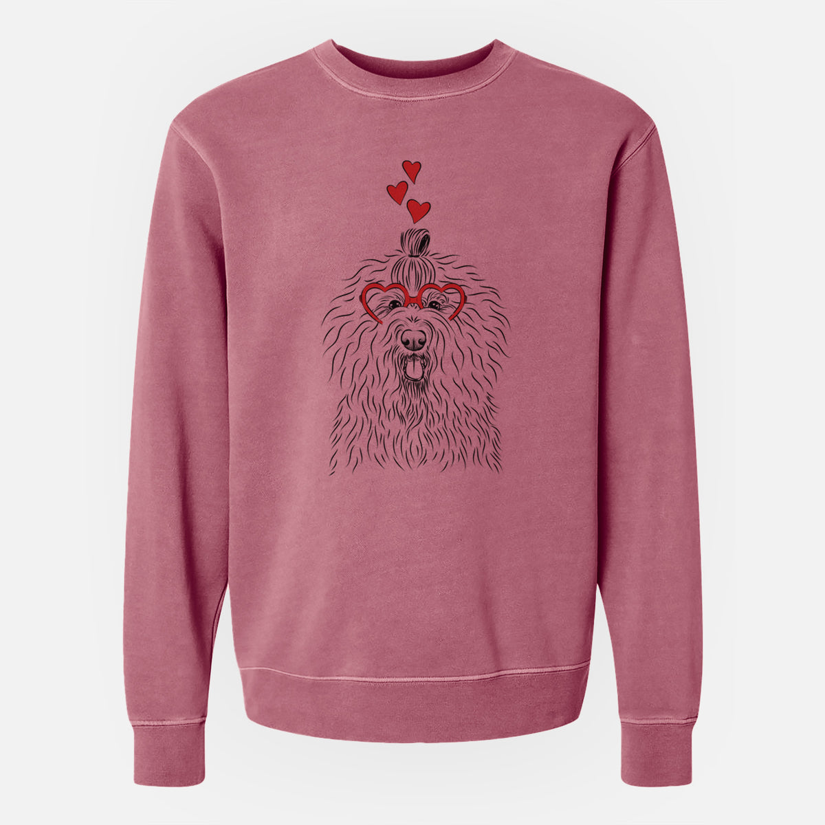 Valentine Brody the Old English Sheepdog - Unisex Pigment Dyed Crew Sweatshirt