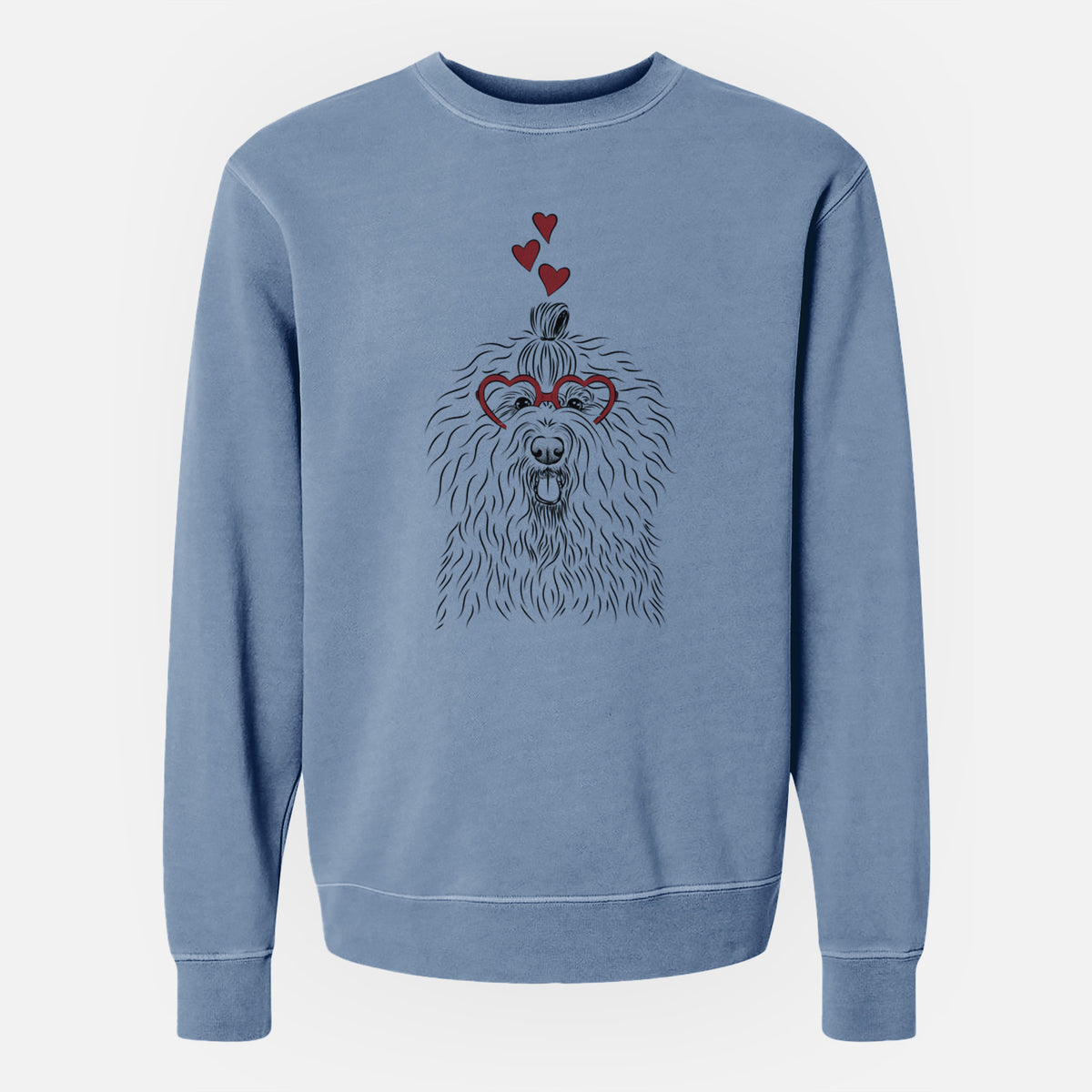 Valentine Brody the Old English Sheepdog - Unisex Pigment Dyed Crew Sweatshirt