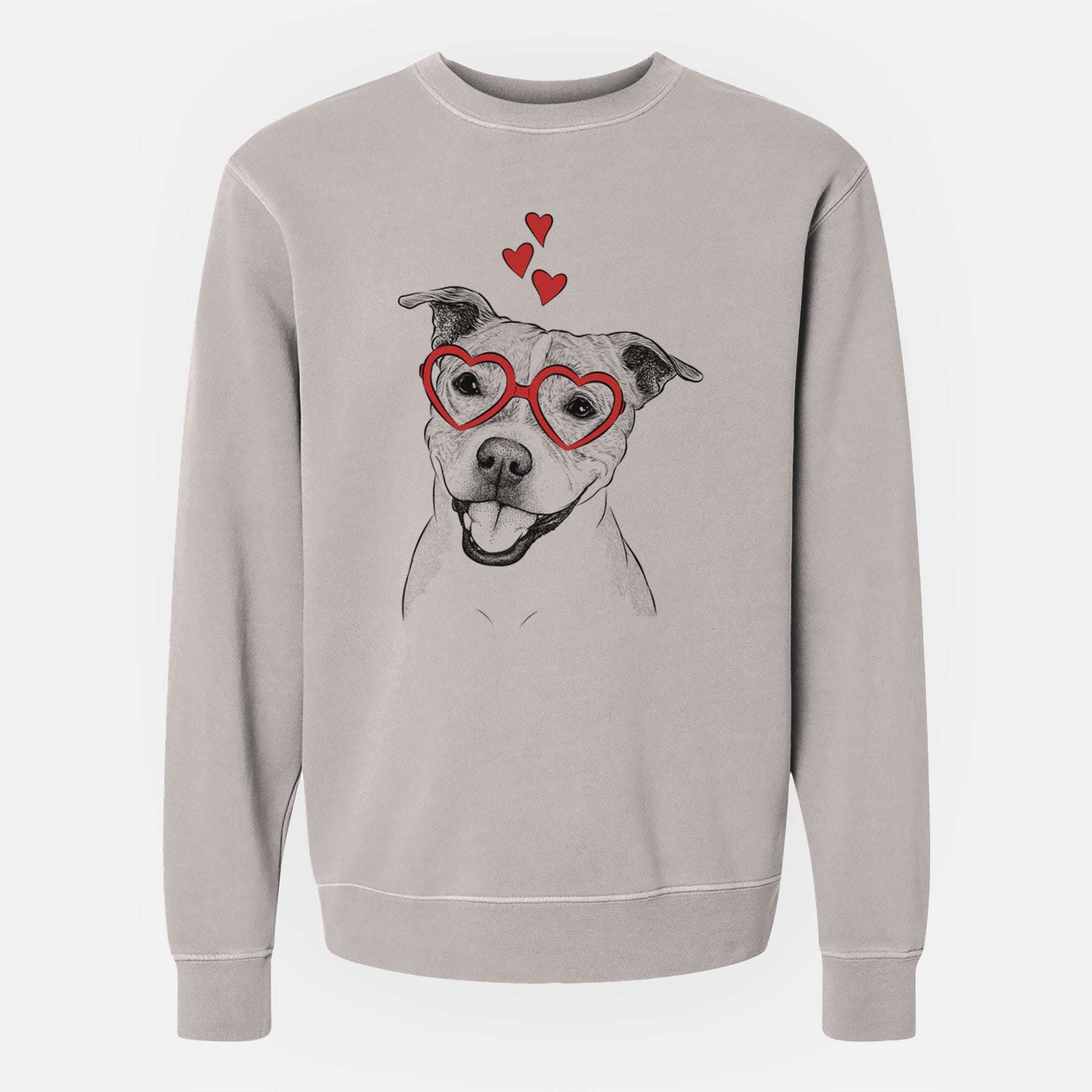 Valentine BrookLyn the Staffordshire Bull Terrier - Unisex Pigment Dyed Crew Sweatshirt