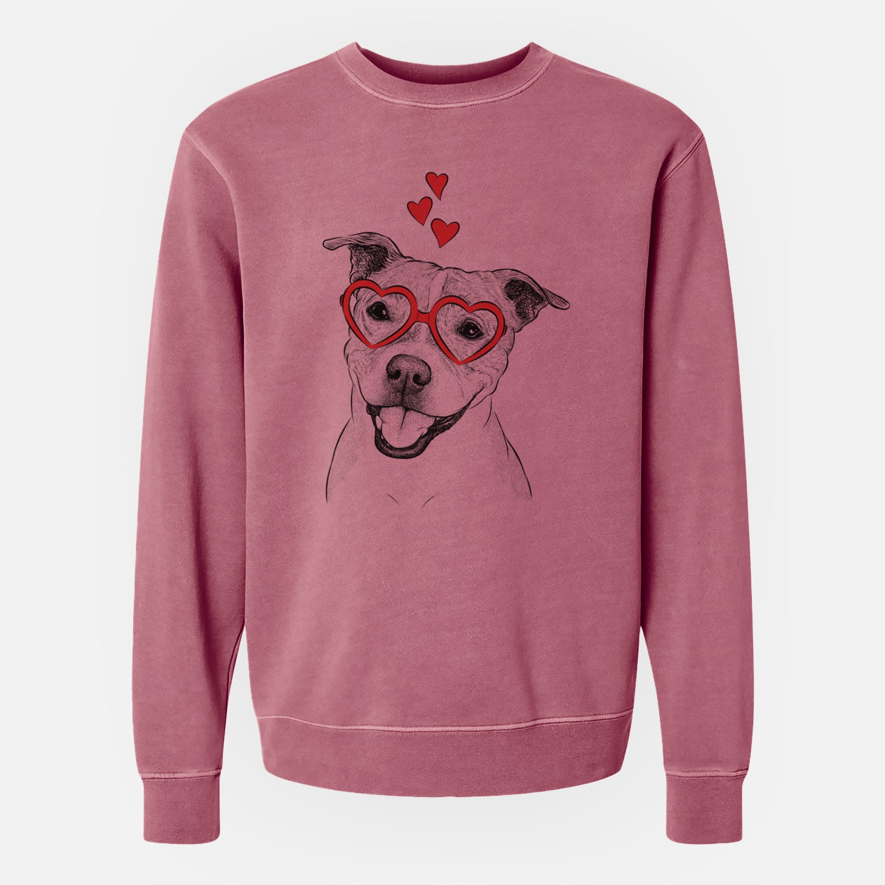 Valentine BrookLyn the Staffordshire Bull Terrier - Unisex Pigment Dyed Crew Sweatshirt