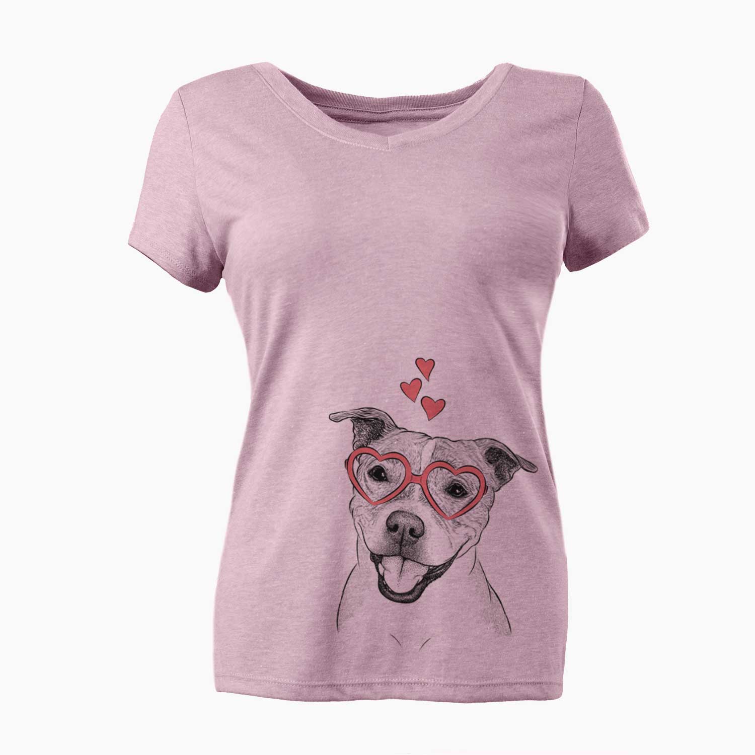 Valentine BrookLyn the Staffordshire Bull Terrier - Women's V-neck Shirt