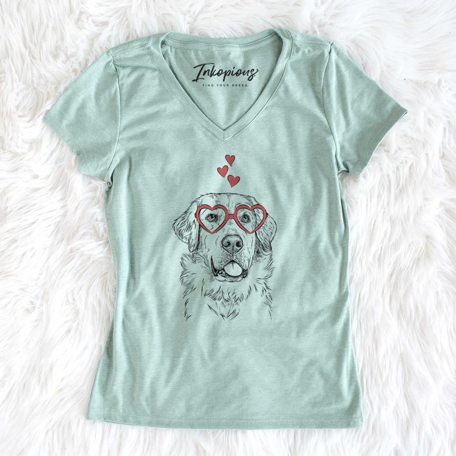 Valentine Brophy the Great Pyrenees - Women's V-neck Shirt