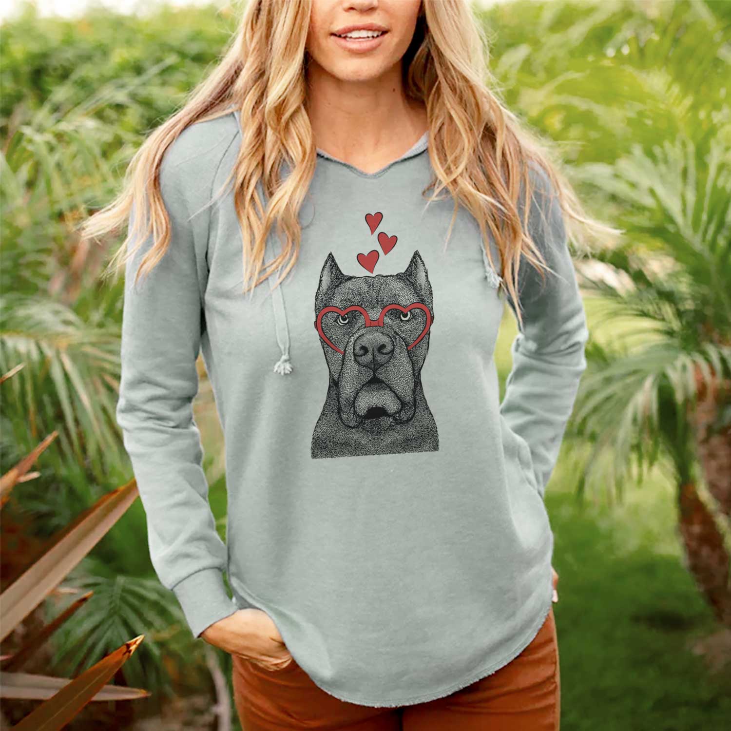 Valentine Bruno the Cane Corso - Cali Wave Hooded Sweatshirt