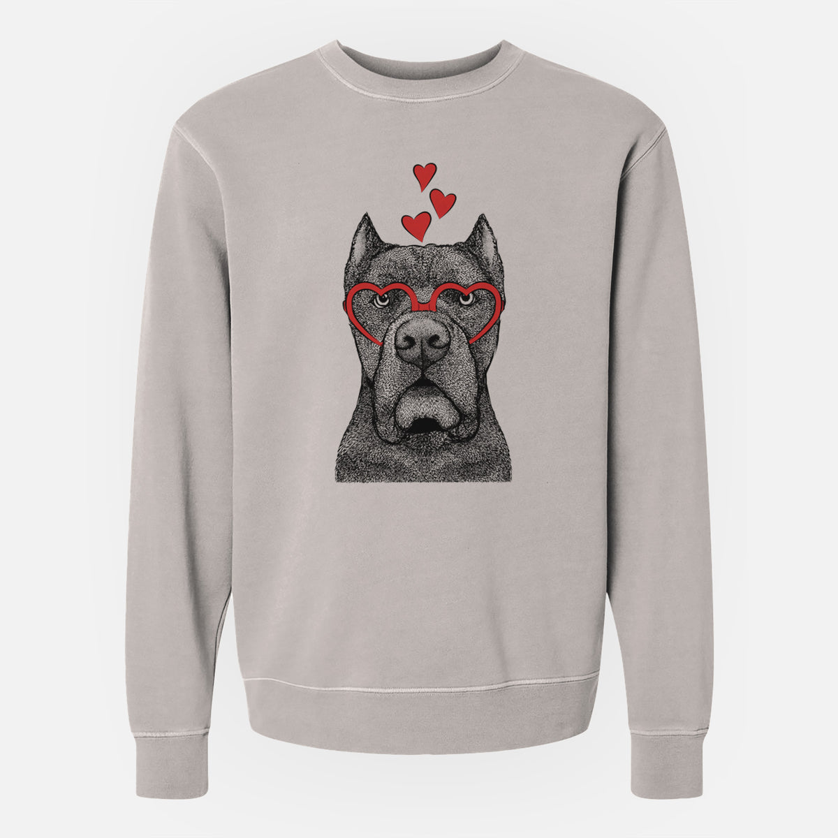 Valentine Bruno the Cane Corso - Unisex Pigment Dyed Crew Sweatshirt