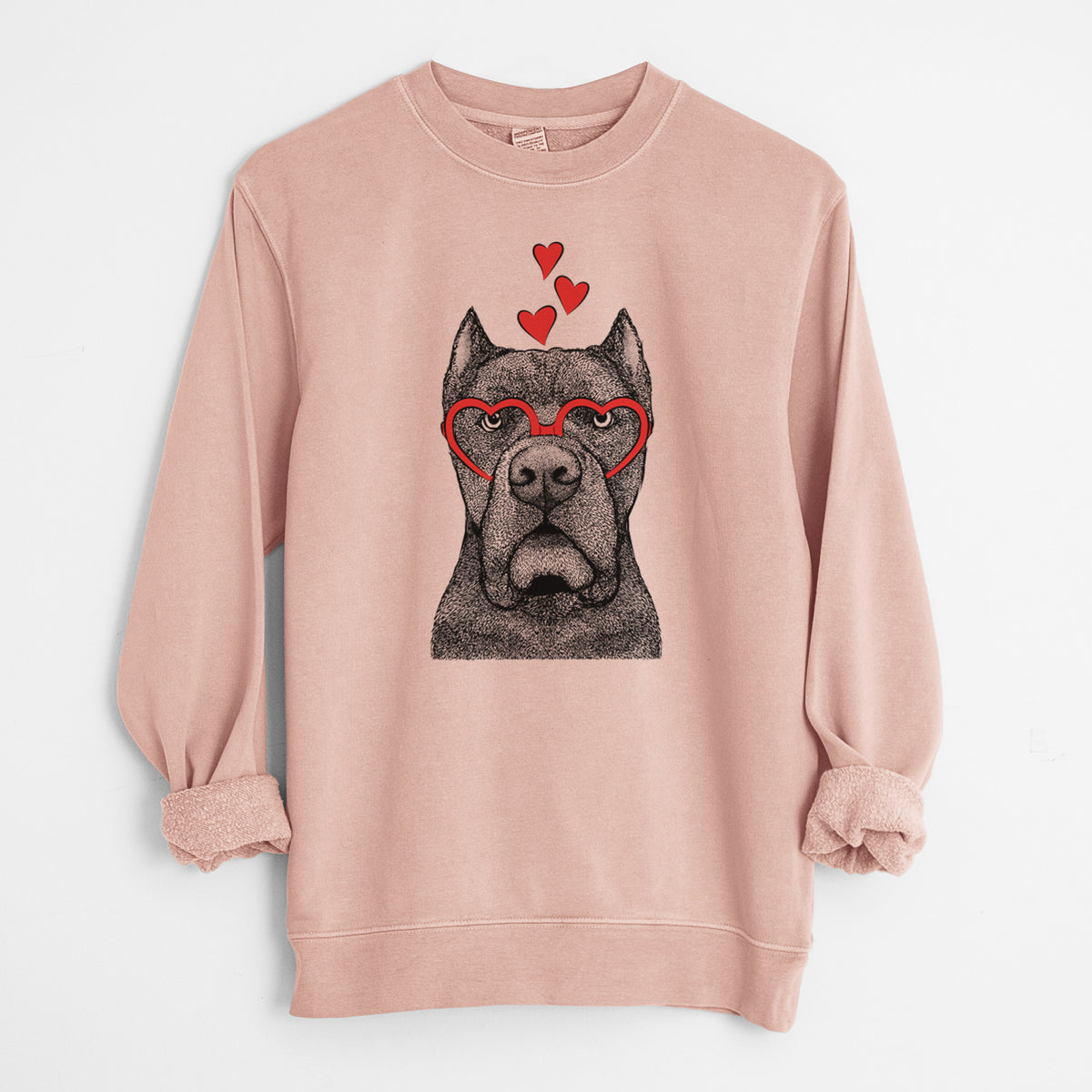 Valentine Bruno the Cane Corso - Unisex Pigment Dyed Crew Sweatshirt