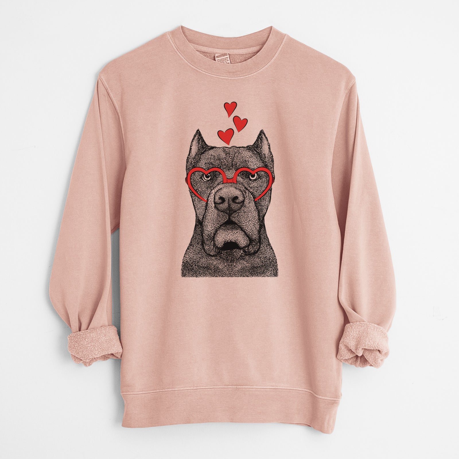 Valentine Bruno the Cane Corso - Unisex Pigment Dyed Crew Sweatshirt