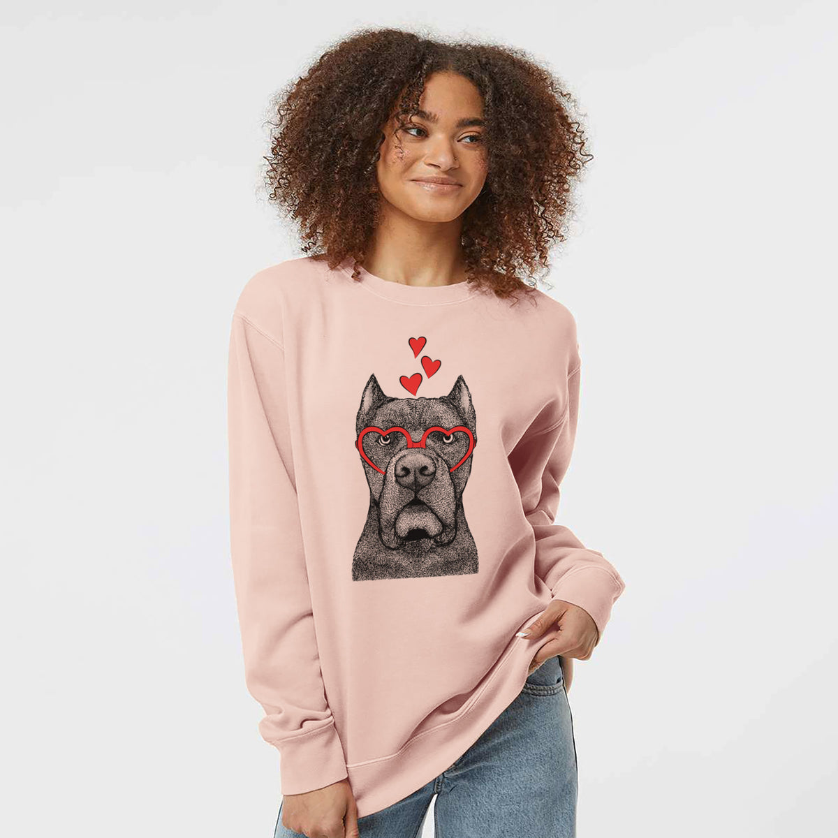Valentine Bruno the Cane Corso - Unisex Pigment Dyed Crew Sweatshirt