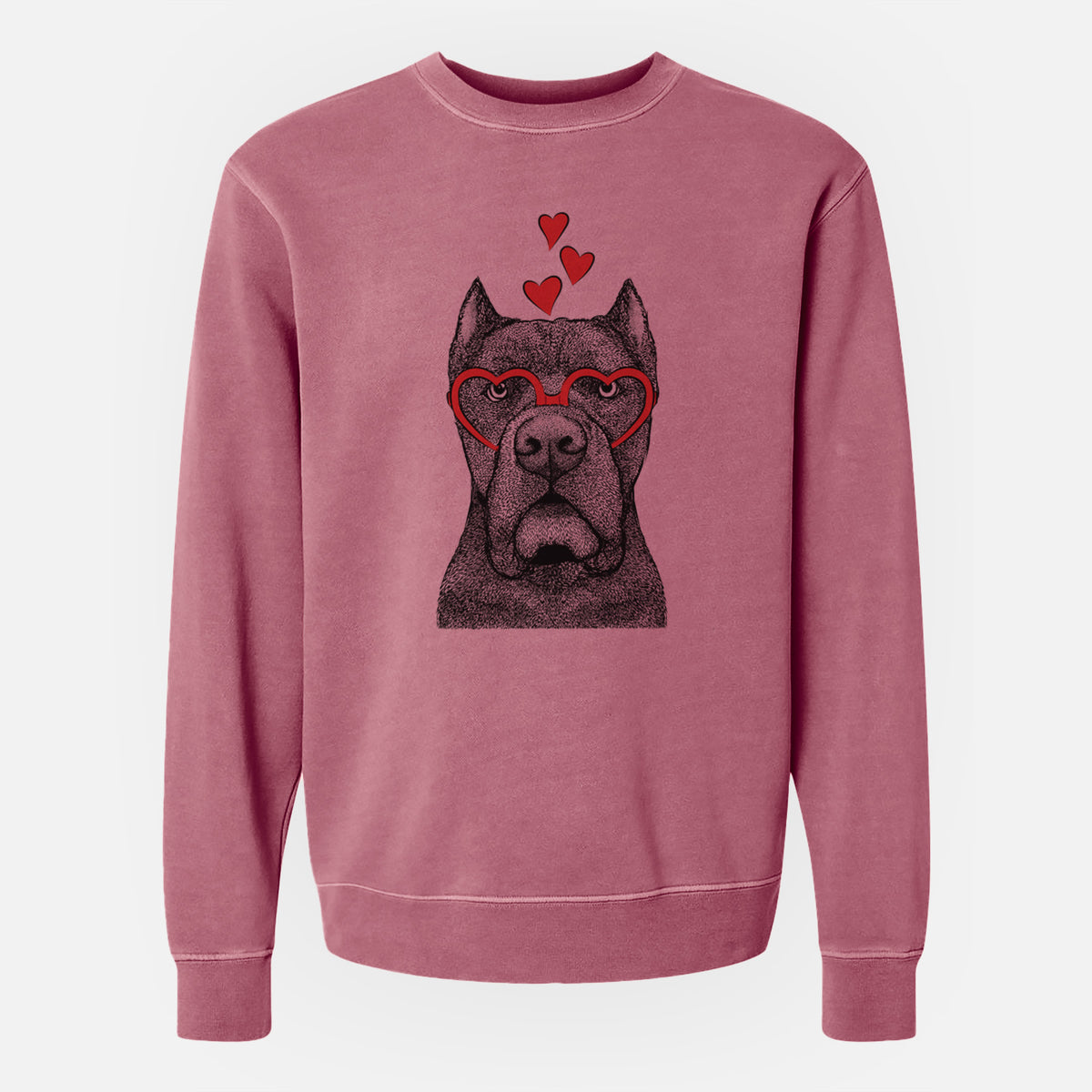 Valentine Bruno the Cane Corso - Unisex Pigment Dyed Crew Sweatshirt