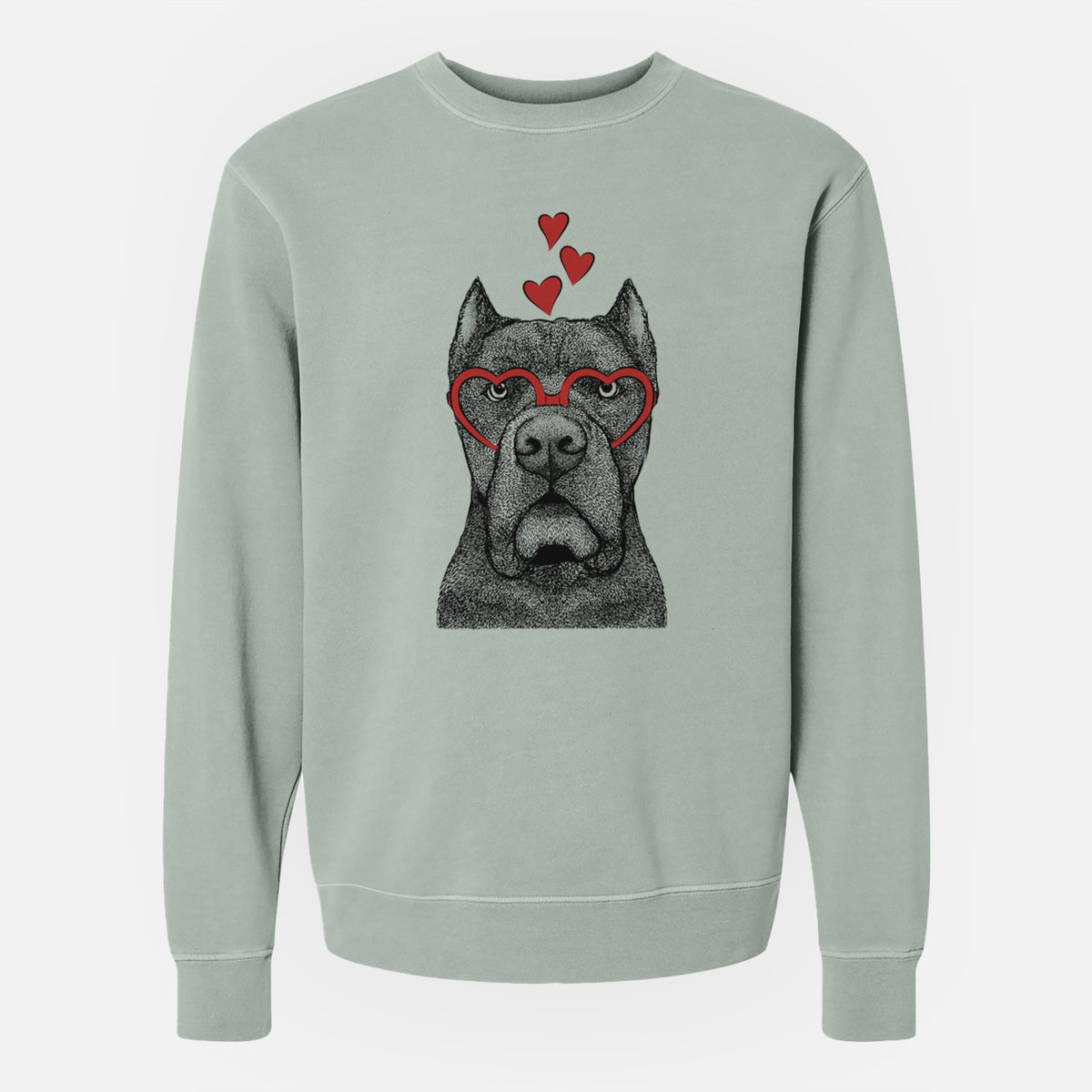Valentine Bruno the Cane Corso - Unisex Pigment Dyed Crew Sweatshirt