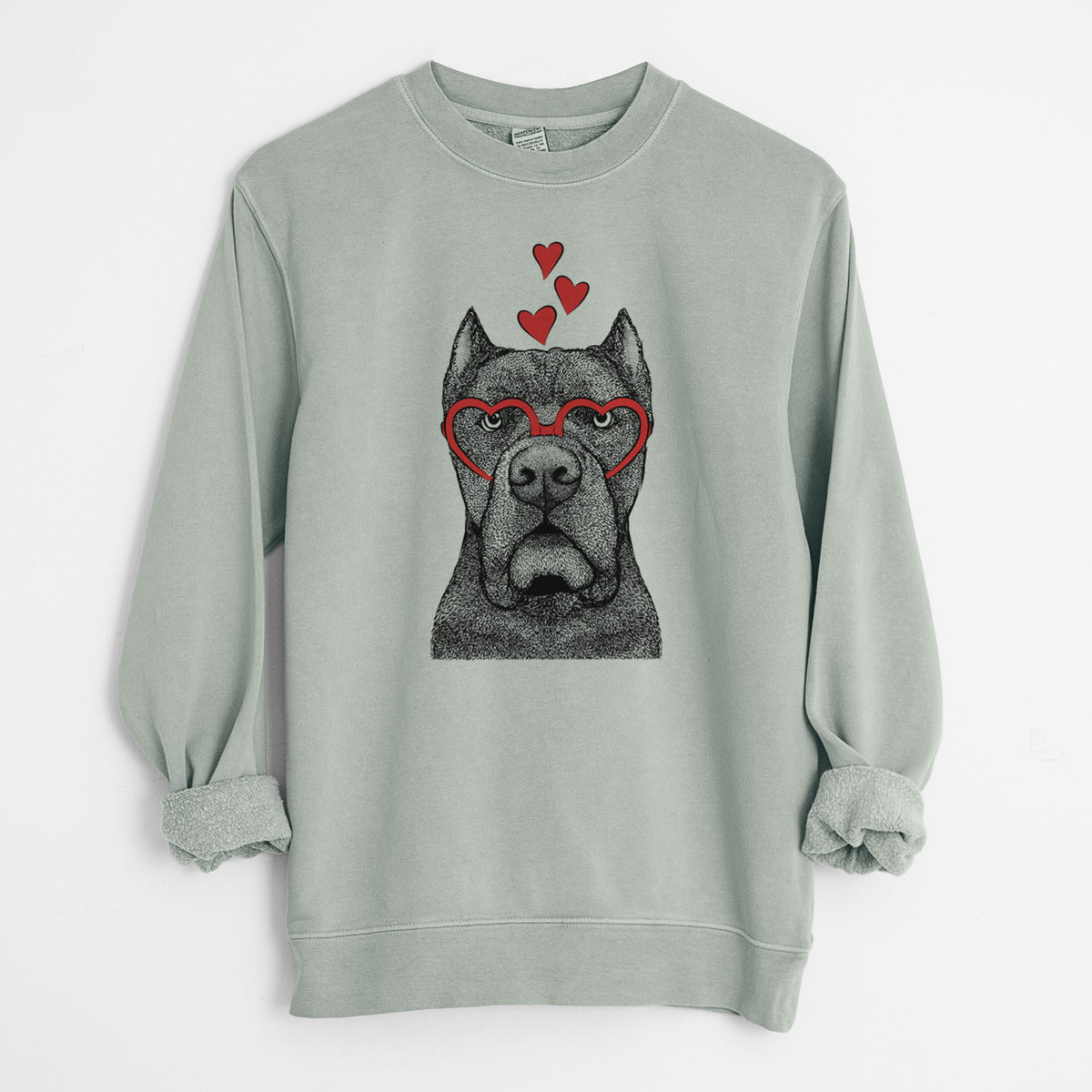 Valentine Bruno the Cane Corso - Unisex Pigment Dyed Crew Sweatshirt
