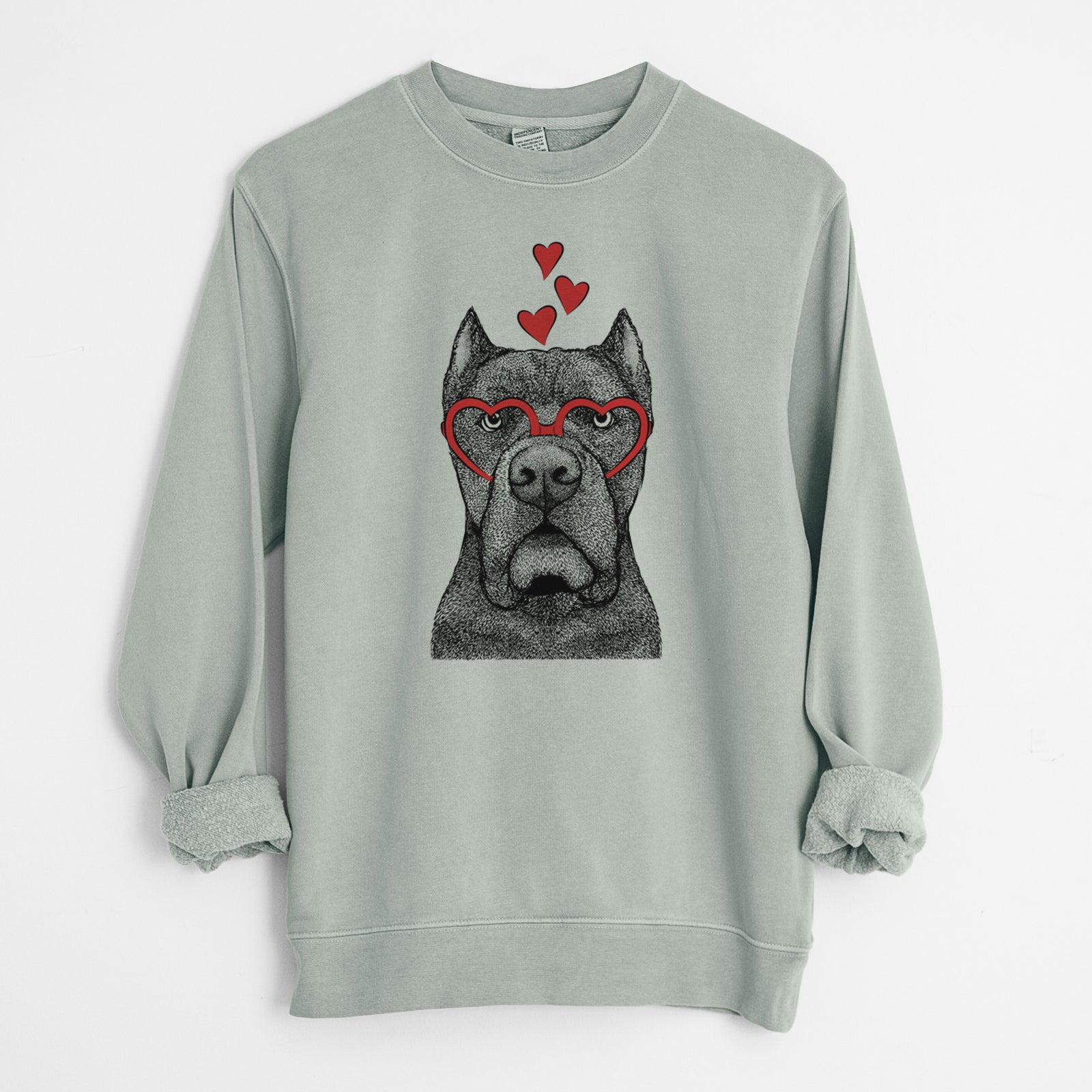 Valentine Bruno the Cane Corso - Unisex Pigment Dyed Crew Sweatshirt