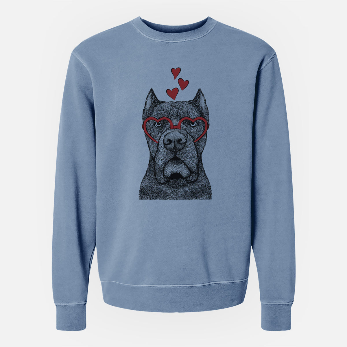 Valentine Bruno the Cane Corso - Unisex Pigment Dyed Crew Sweatshirt