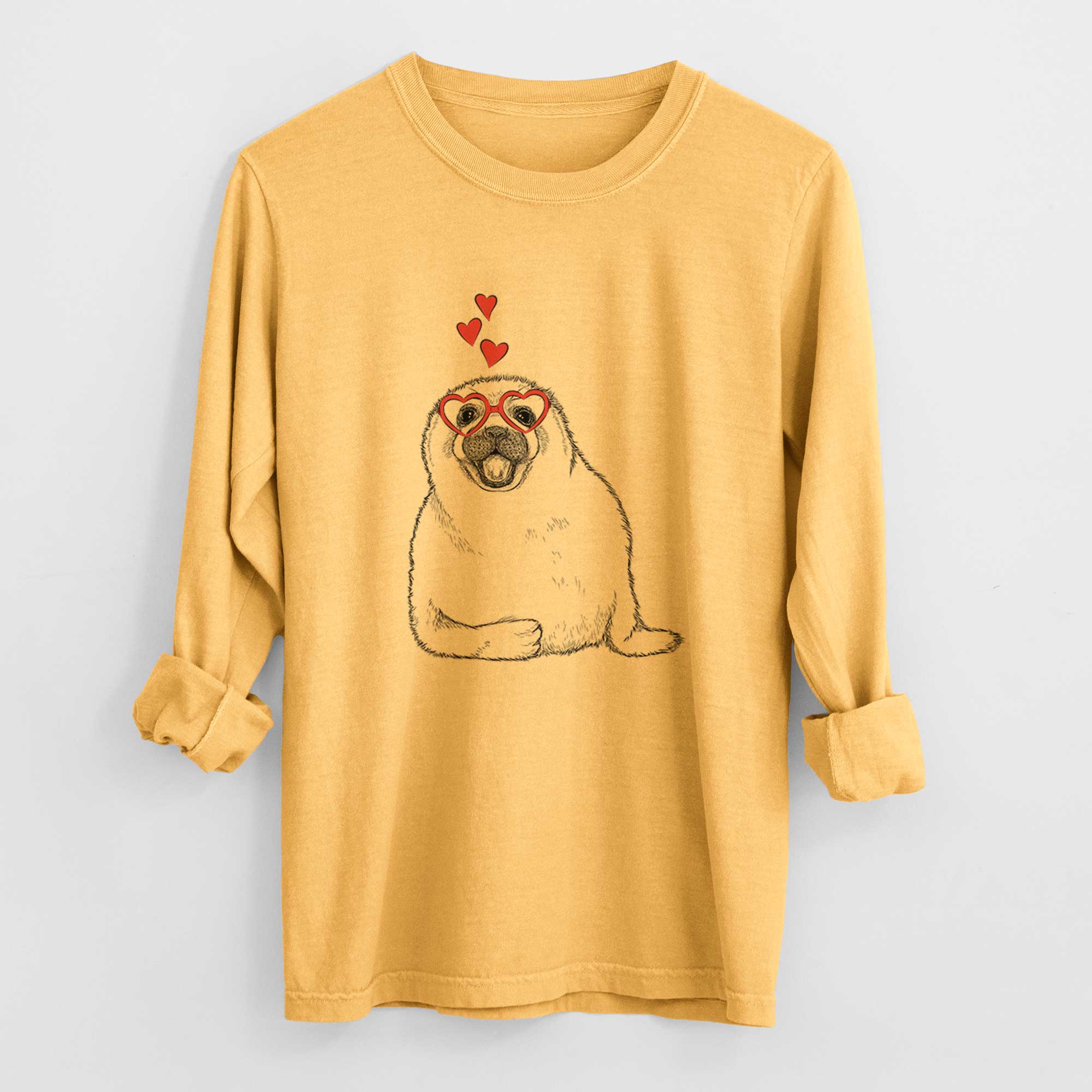 Valentine Bub the Harp Seal - Heavyweight 100% Cotton Long Sleeve