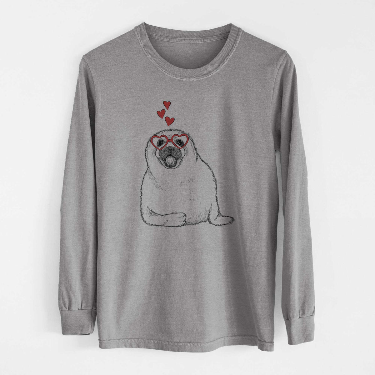 Valentine Bub the Harp Seal - Heavyweight 100% Cotton Long Sleeve
