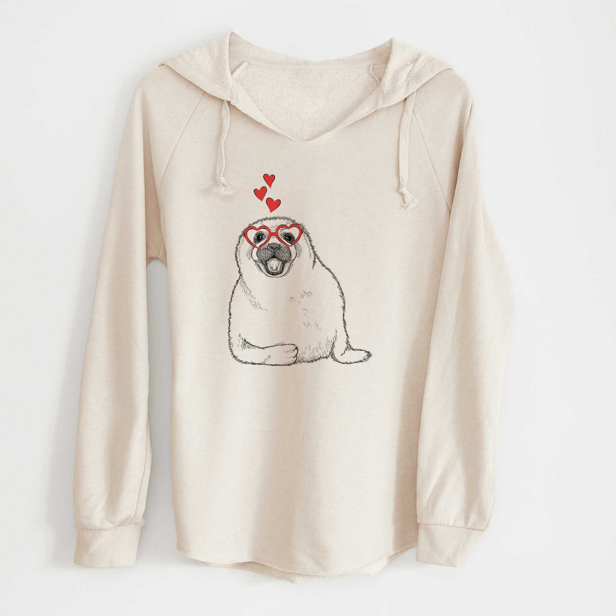 Valentine Bub the Harp Seal - Cali Wave Hooded Sweatshirt
