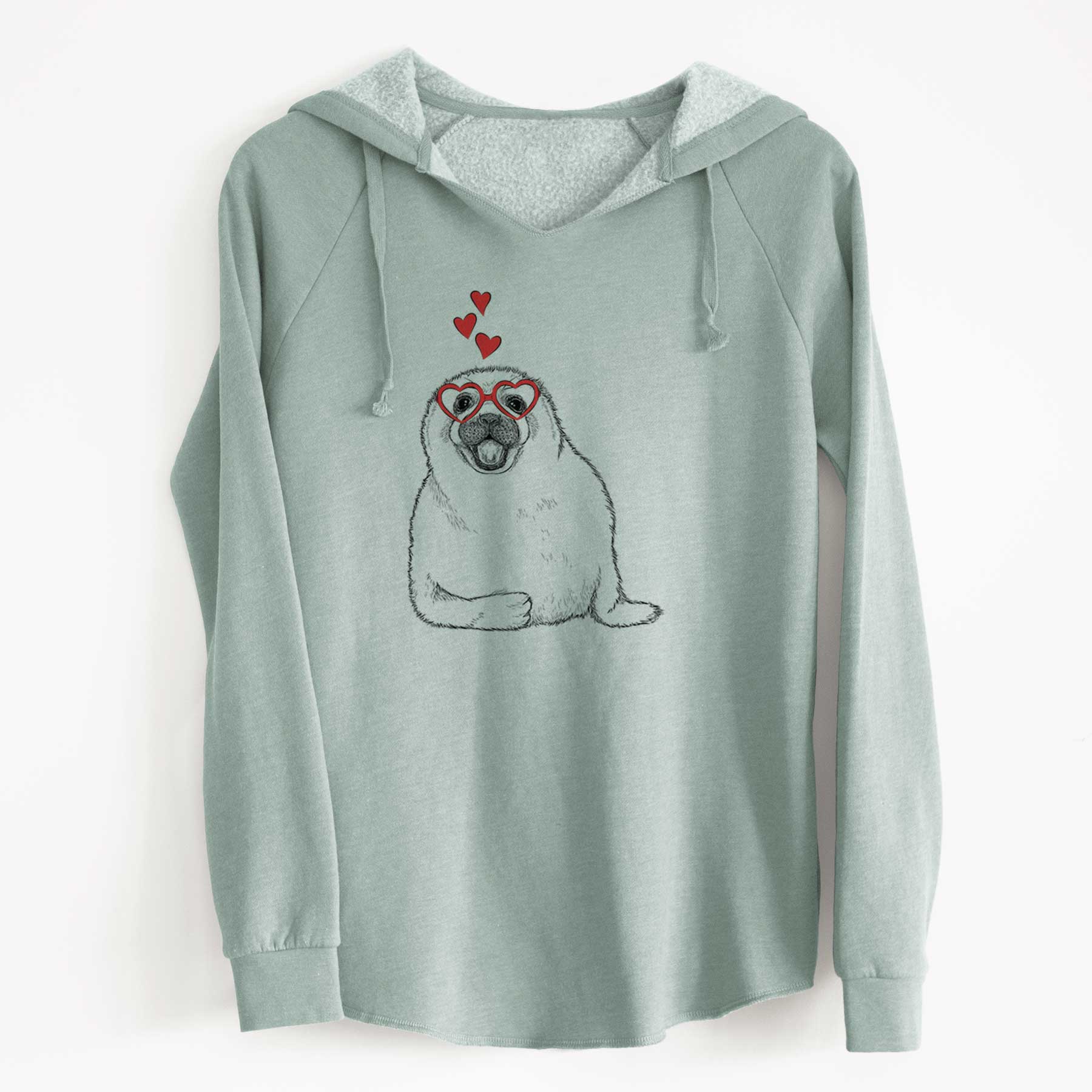 Valentine Bub the Harp Seal - Cali Wave Hooded Sweatshirt