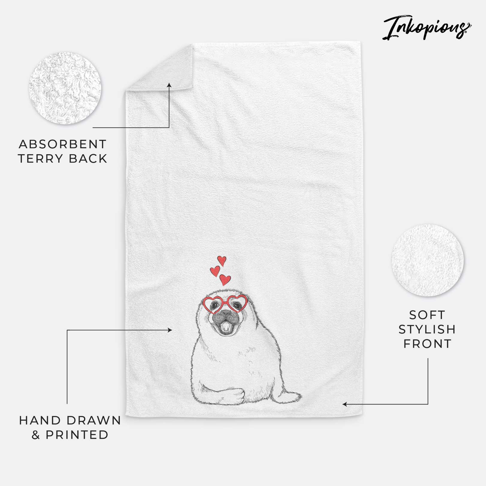 Bub the Harp Seal Decorative Hand Towel