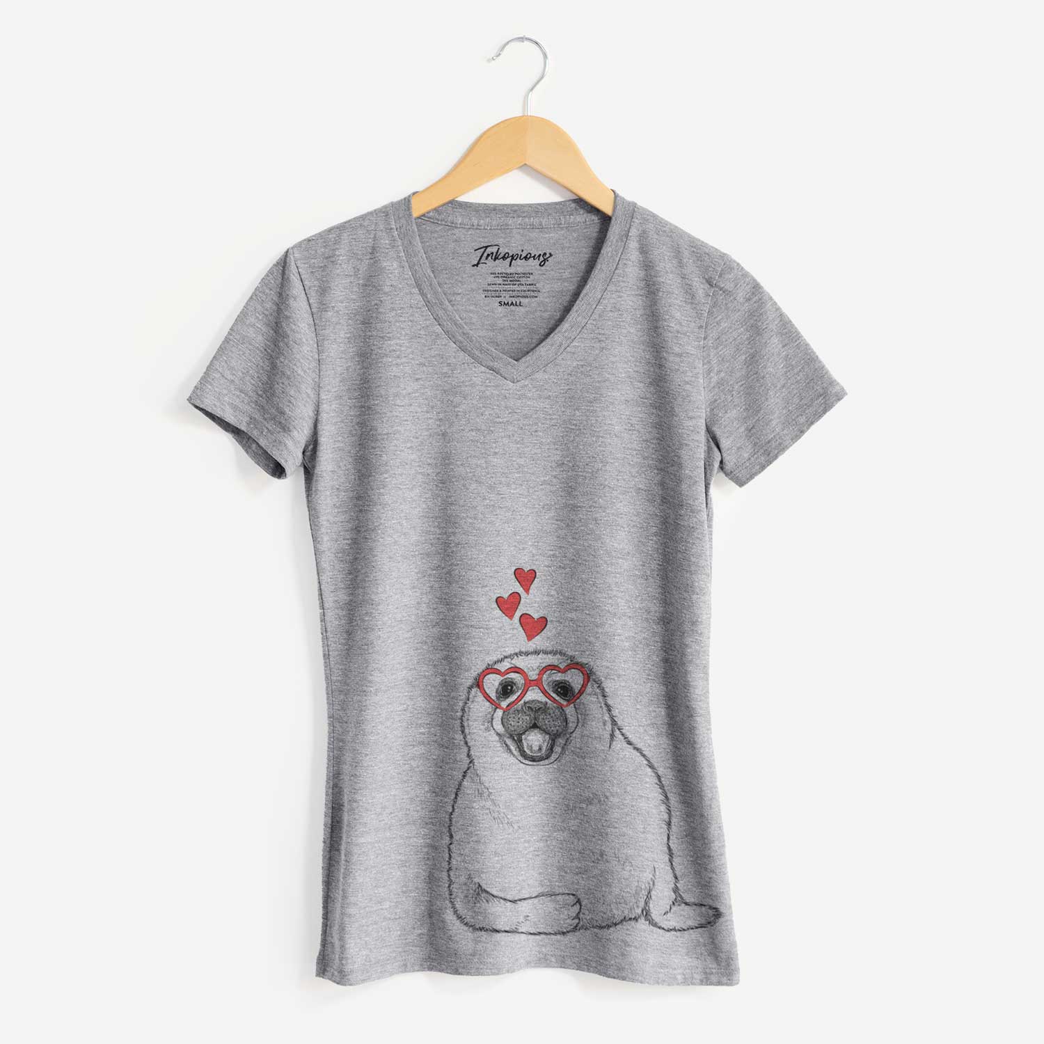 Valentine Bub the Harp Seal - Women's V-neck Shirt