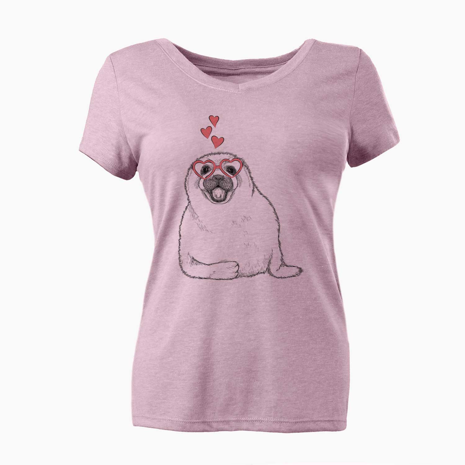 Valentine Bub the Harp Seal - Women's V-neck Shirt