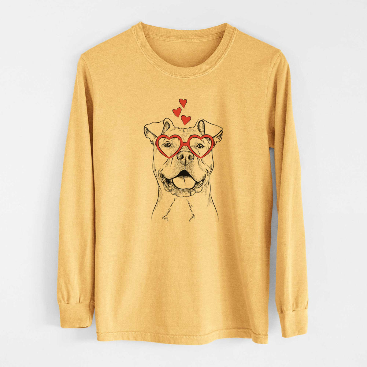 Valentine Bubba Scraps the American Staffordshire Mix - Heavyweight 100% Cotton Long Sleeve