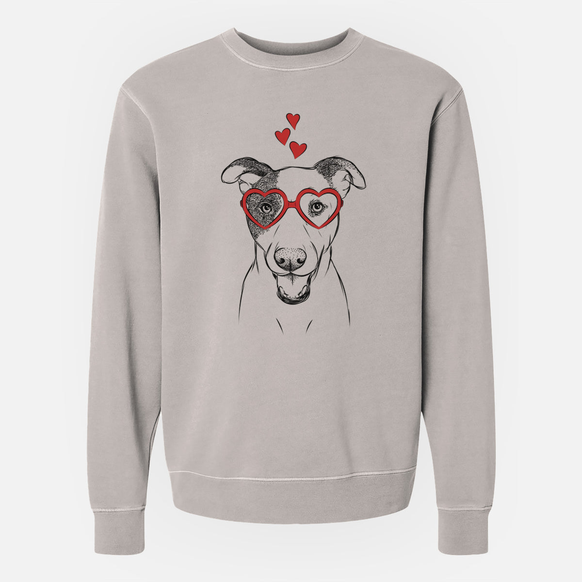 Valentine Bucky the Mixed Breed - Unisex Pigment Dyed Crew Sweatshirt
