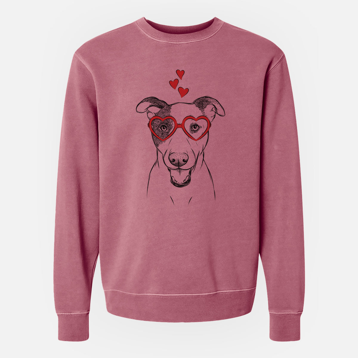 Valentine Bucky the Mixed Breed - Unisex Pigment Dyed Crew Sweatshirt