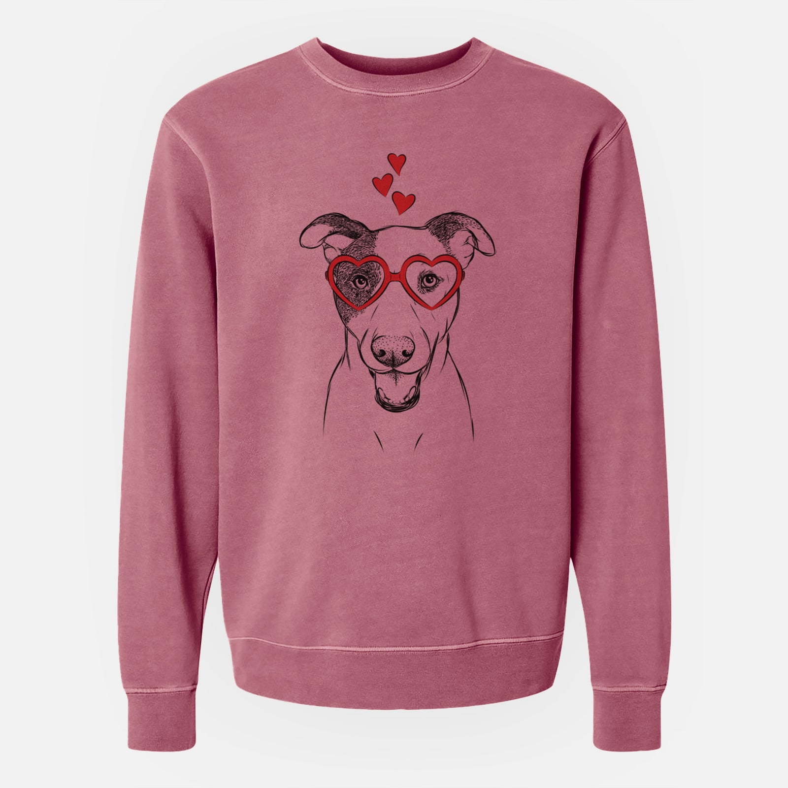 Valentine Bucky the Mixed Breed - Unisex Pigment Dyed Crew Sweatshirt