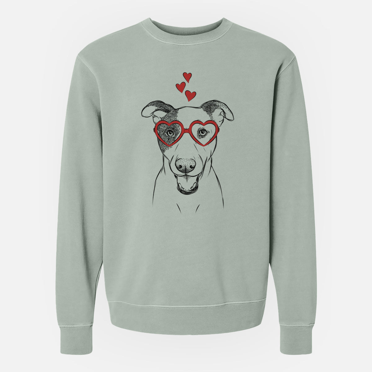 Valentine Bucky the Mixed Breed - Unisex Pigment Dyed Crew Sweatshirt